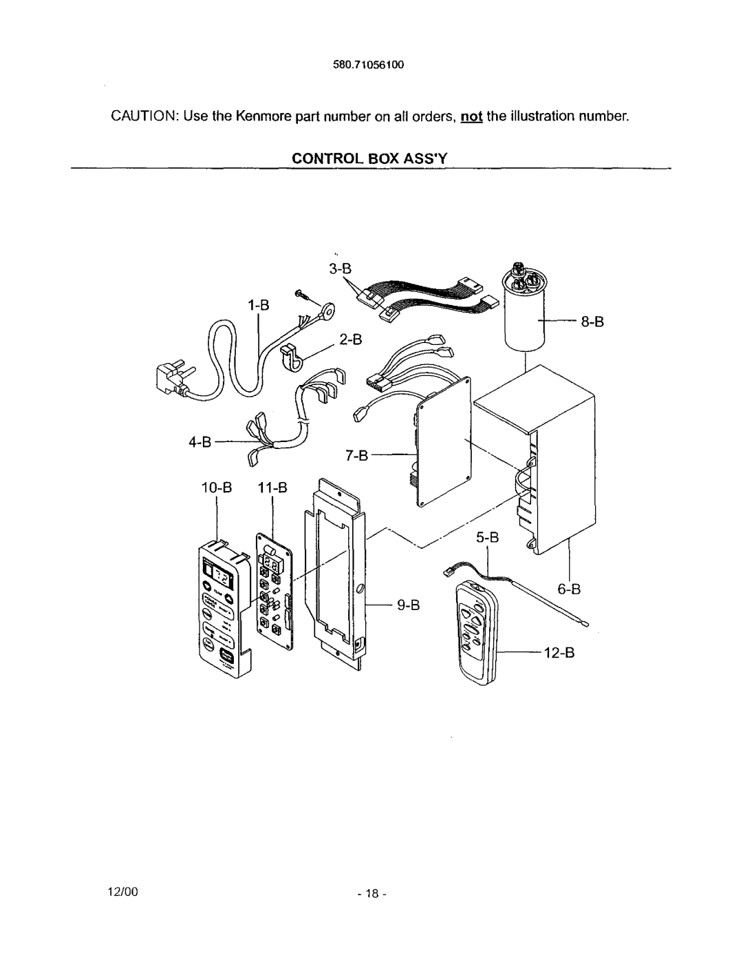 Kenmore 580.71056 owner manual Controlbox Assy 