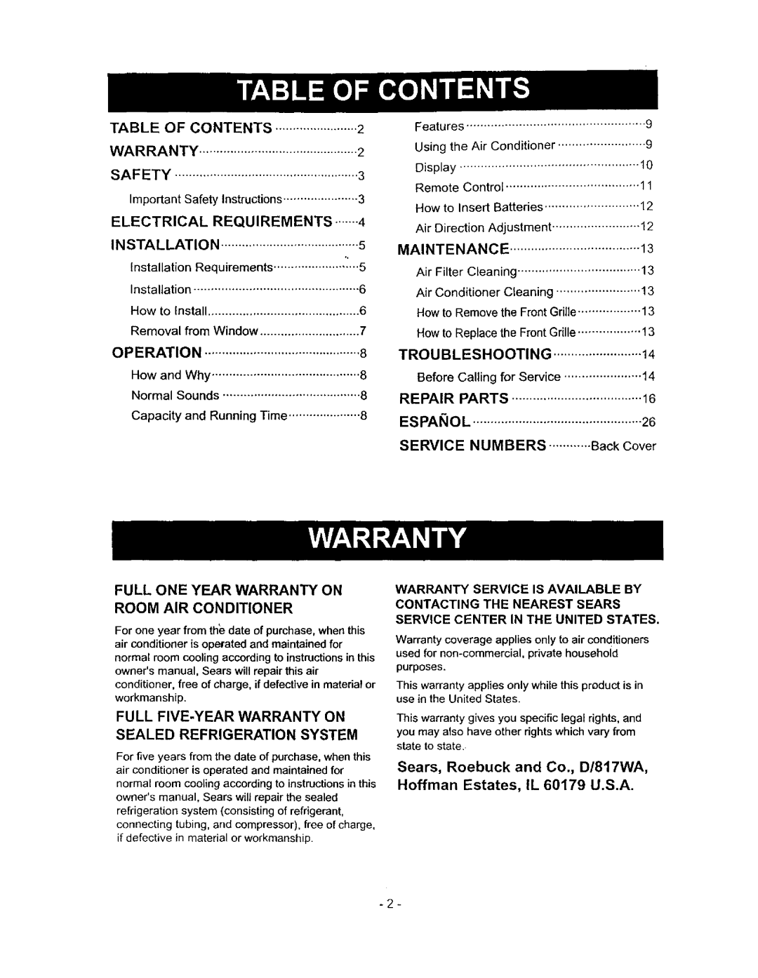 Kenmore 580.71056 owner manual Maintenance, Repair 