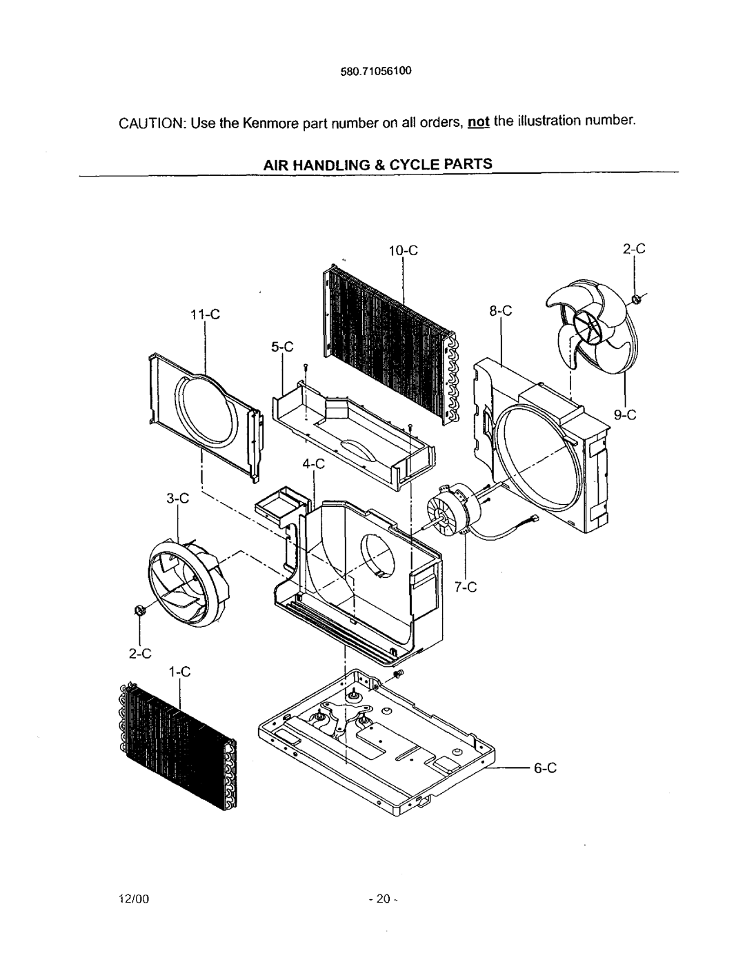 Kenmore 580.71056 owner manual AIR Handling & Cycle Parts 