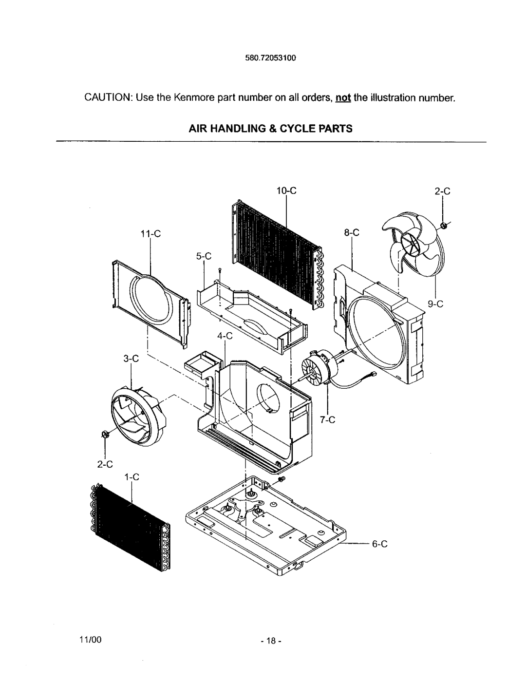 Kenmore 580.72053 owner manual AIR Handling & Cycle Parts 