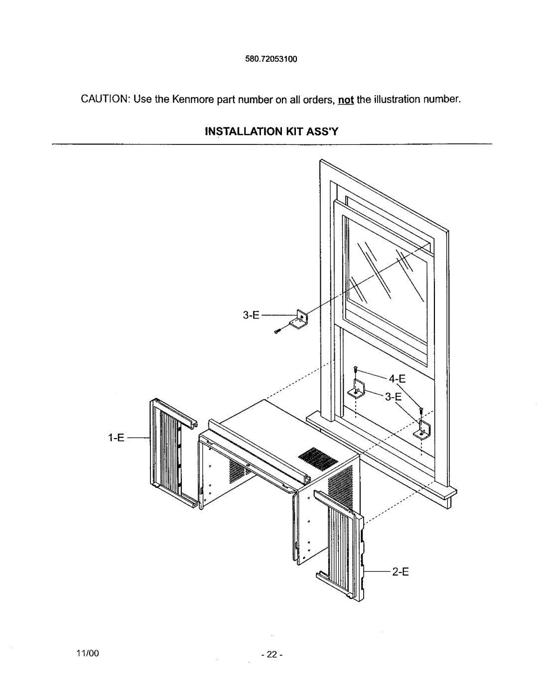 Kenmore 580.72053 owner manual Installation KIT Assy 