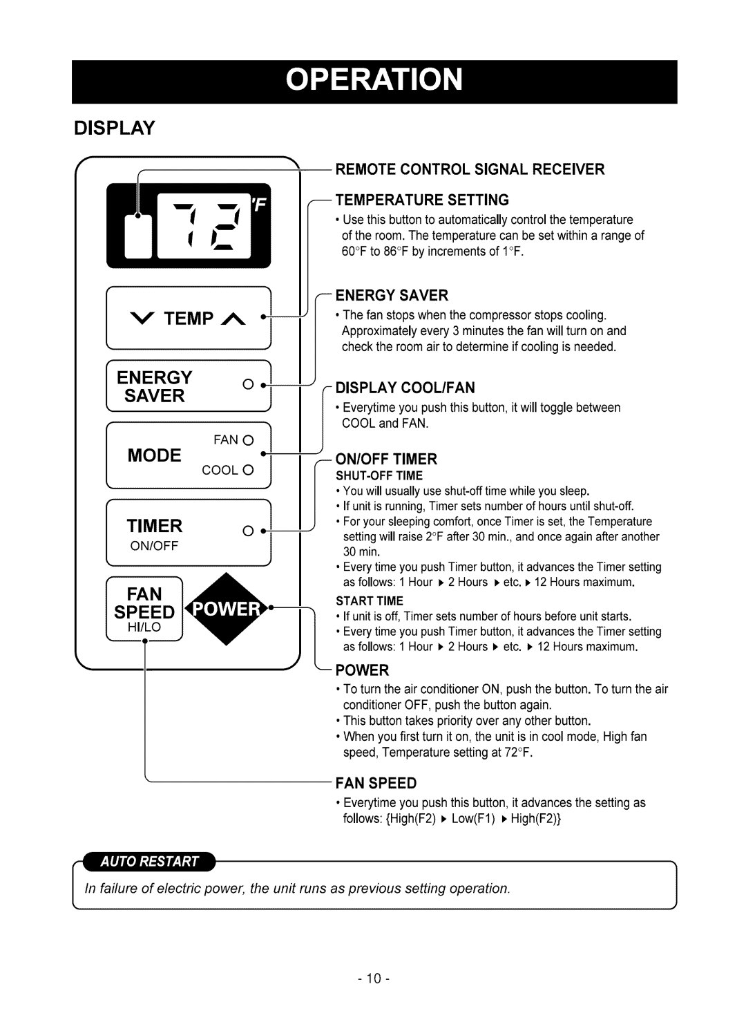 Kenmore 580.75051 owner manual Display 