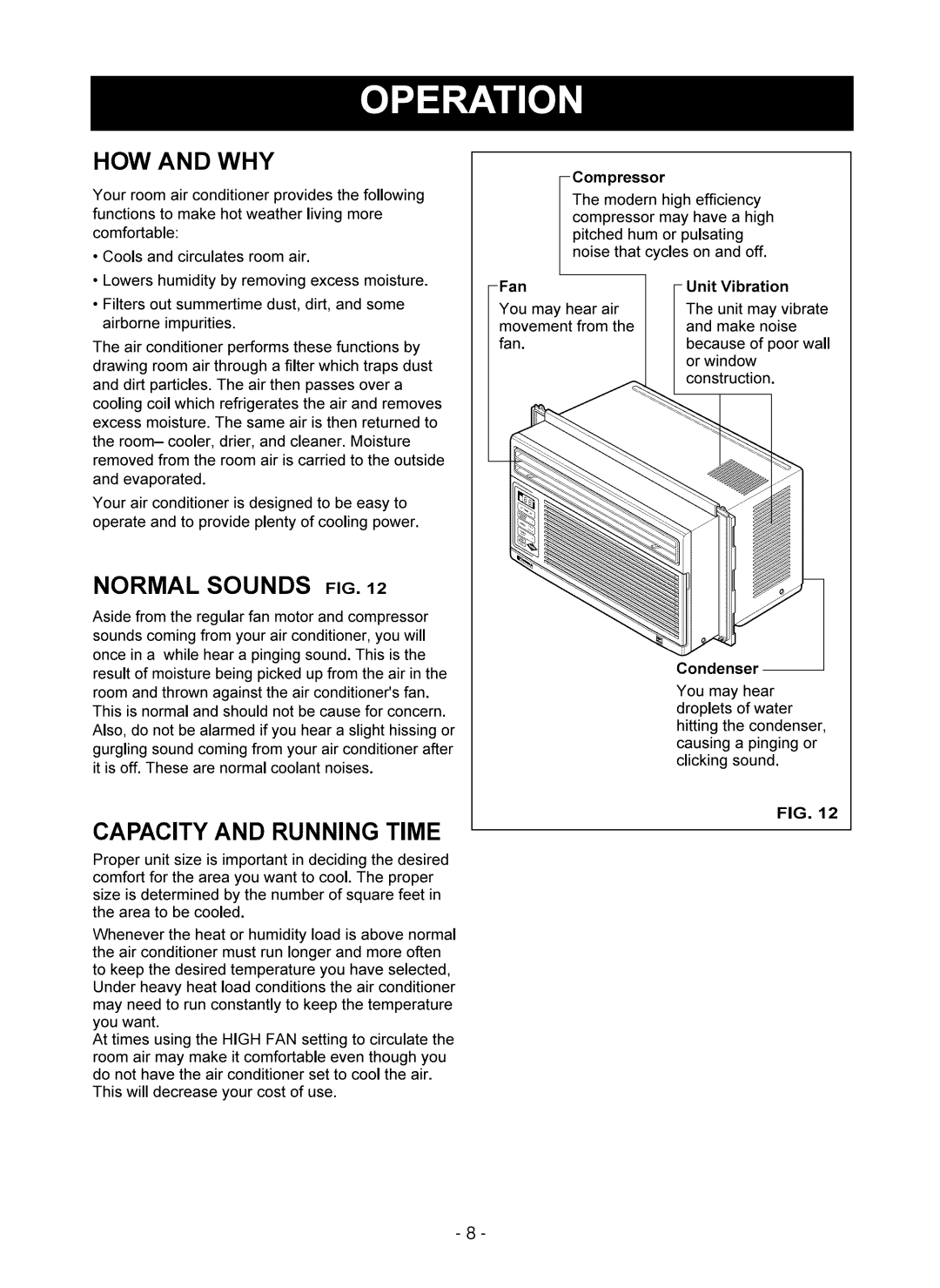 Kenmore 580.75051 owner manual How And Why, Normal Sounds, nit Vibration, Condenser 
