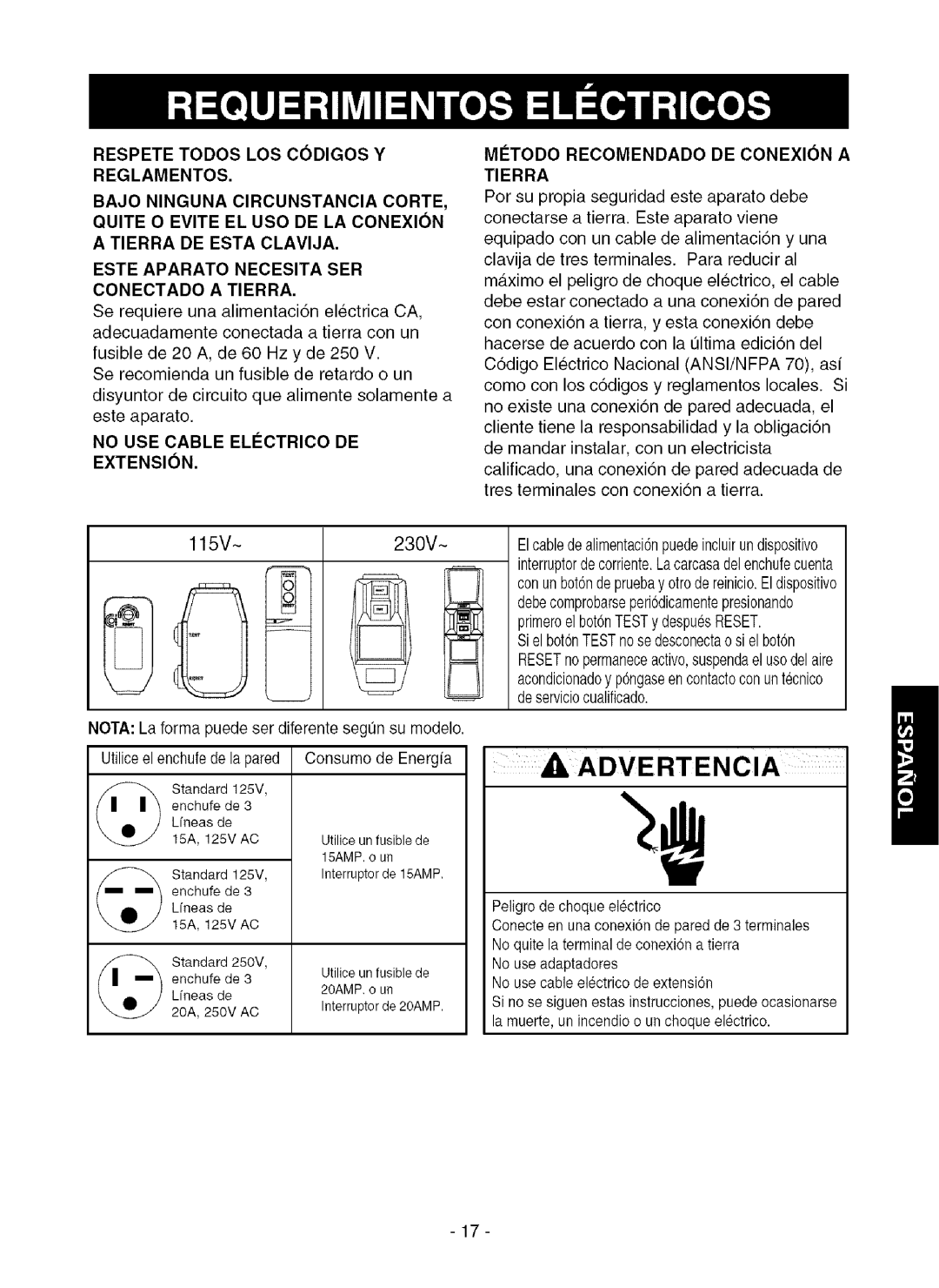 Kenmore 580.75080 owner manual Respete Todos LOS Codigos Y Reglamentos, Bajo Ninguna ClRCUNSTANCIA Corte 