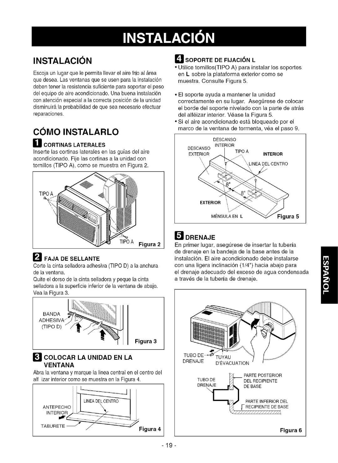 Kenmore 580.75080 owner manual C0MO Instalarlo, Colocar LA Unidad EN LA, Drenaje 