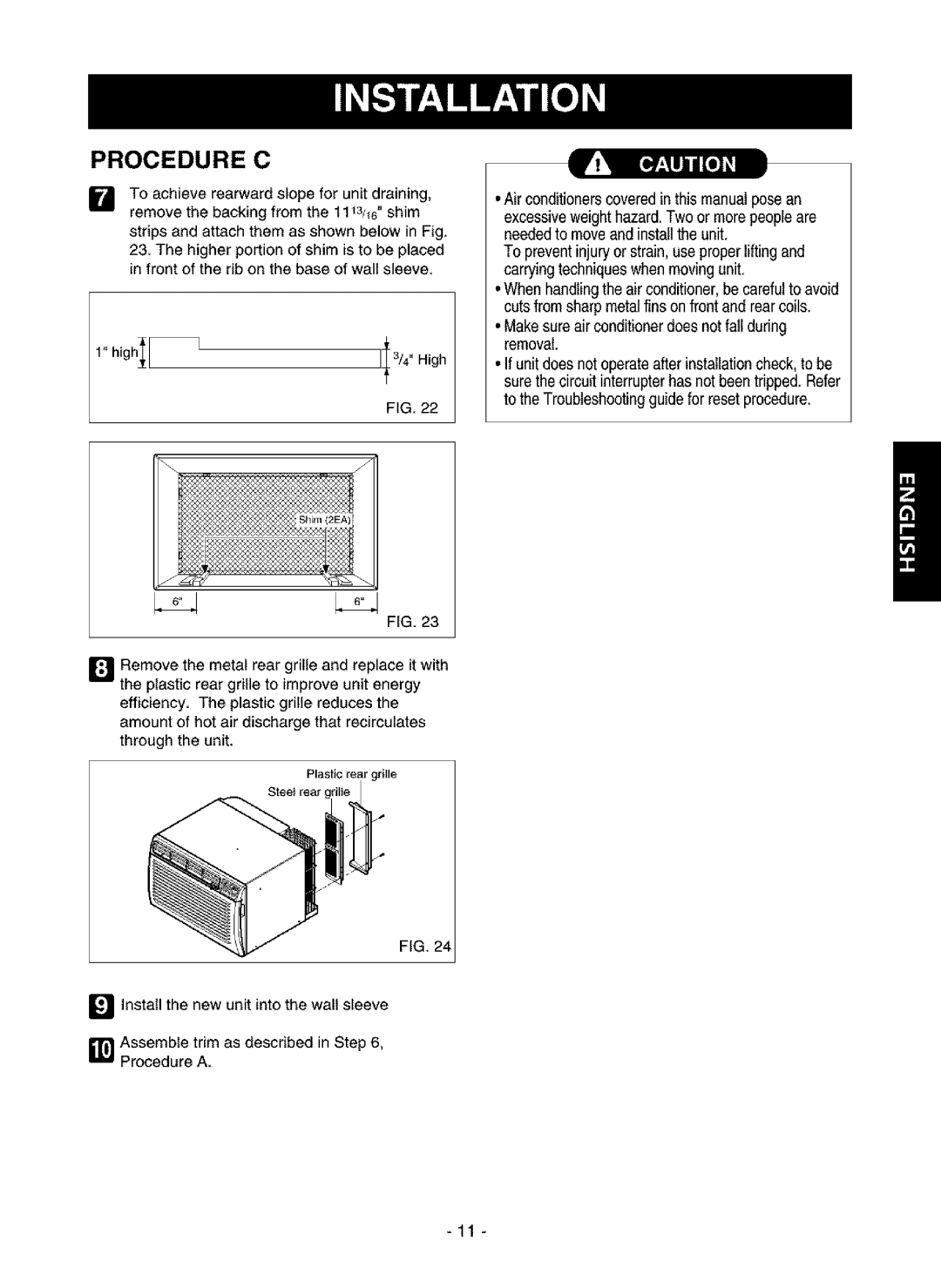 Kenmore 580.75116, 580.75135 Airconditionerscoveredin thismanualposean, Excessiveweighthazard.Twoor morepeopleare, Removal 