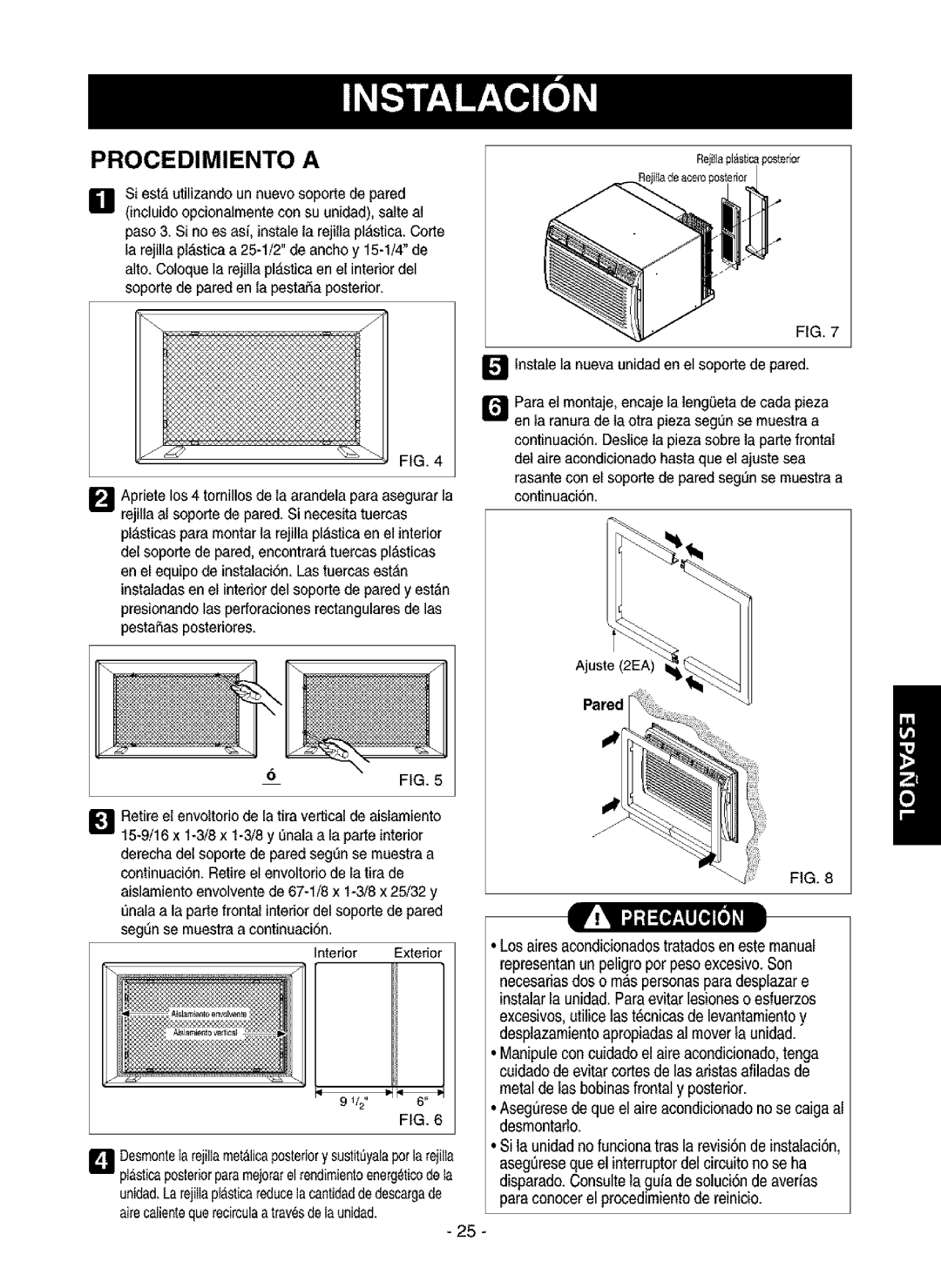 Kenmore 580.75085, 580.75135, 580.75116 owner manual Procedimiento a, Losairesacondicionadostratadosen este manual 