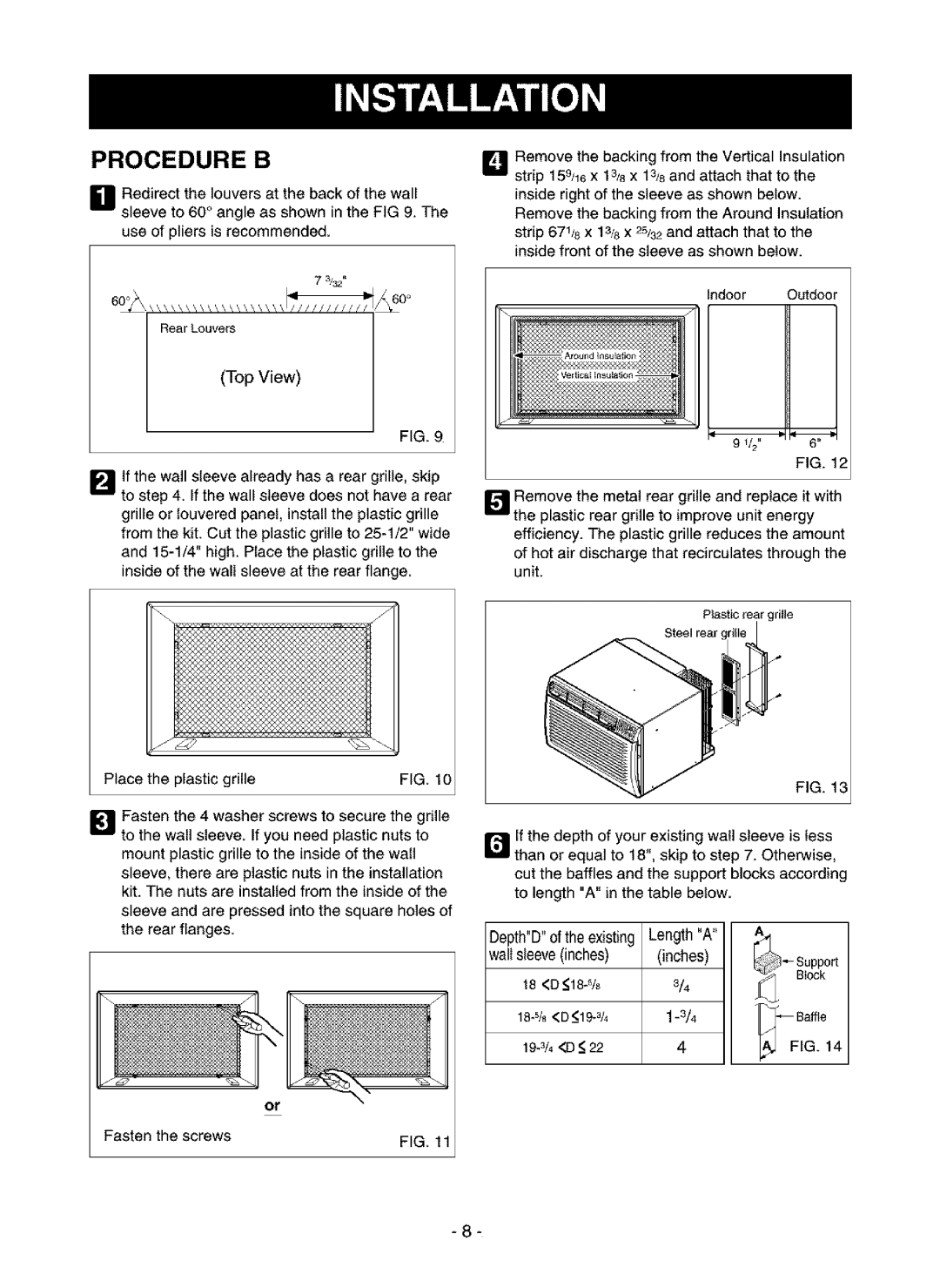 Kenmore 580.75116, 580.75135, 580.75085 owner manual Procedure B, Top View, 18-% D19-3/4 