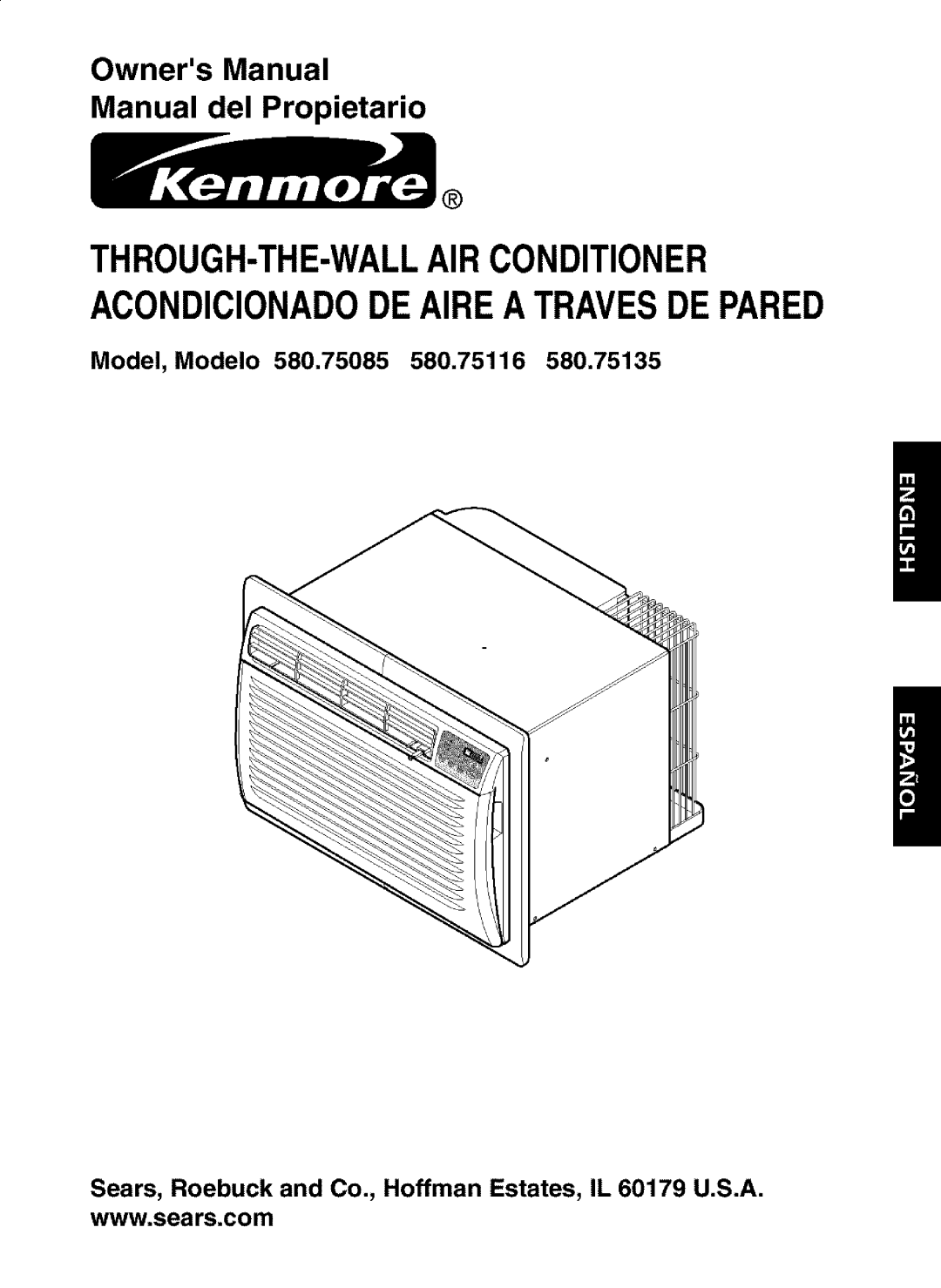 Kenmore 580.75085, 580.75135, 580.75116 owner manual Model, Modelo, OwnersManual Manual del Propietario 