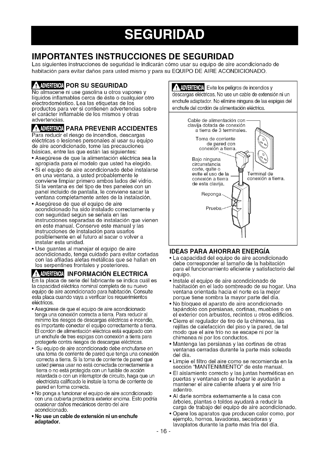 Kenmore 580.75281 owner manual Importantes Instrucciones De Seguridad, Por Su Seguridad, Para Prevenir Accidentes 