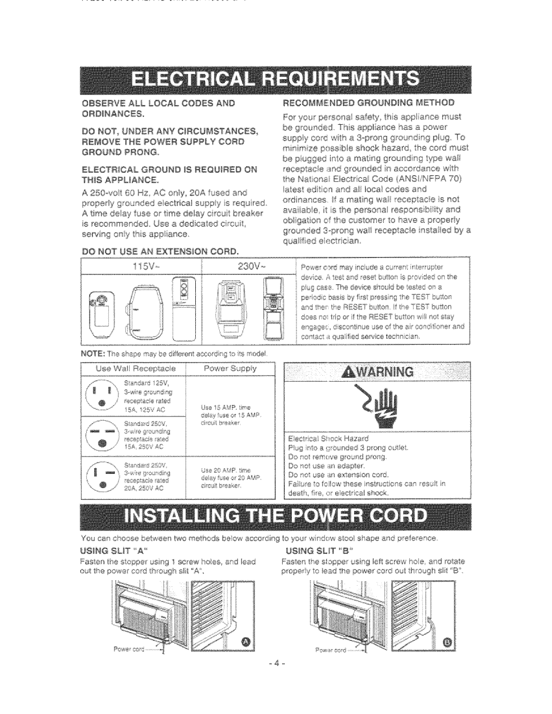 Kenmore 580.76081 manual Do not USE AN Extension Cord, Recommended Grounding Method, Using Silk 