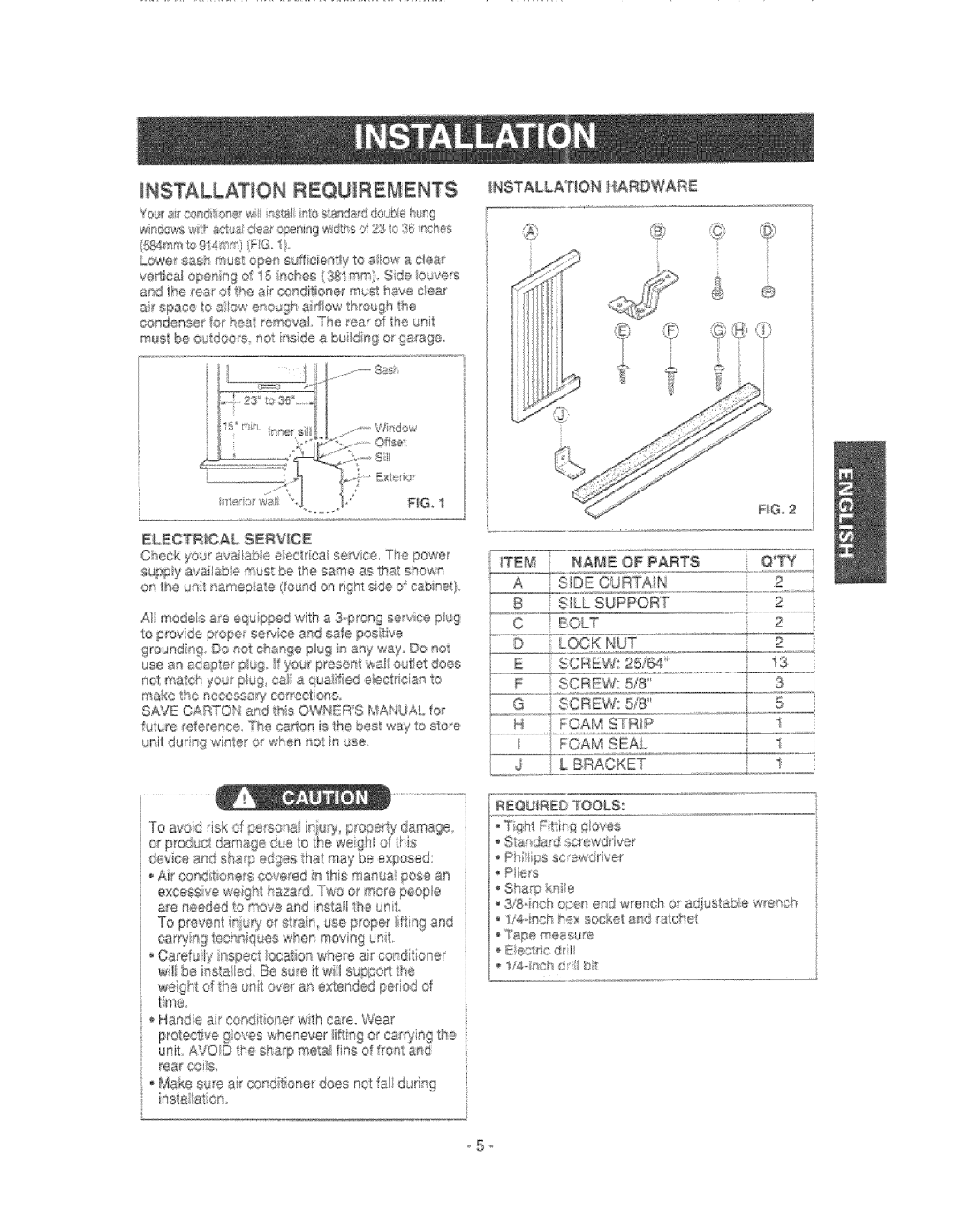 Kenmore 580.76081 manual Installation Requrements, Nstallaton Nardwar 