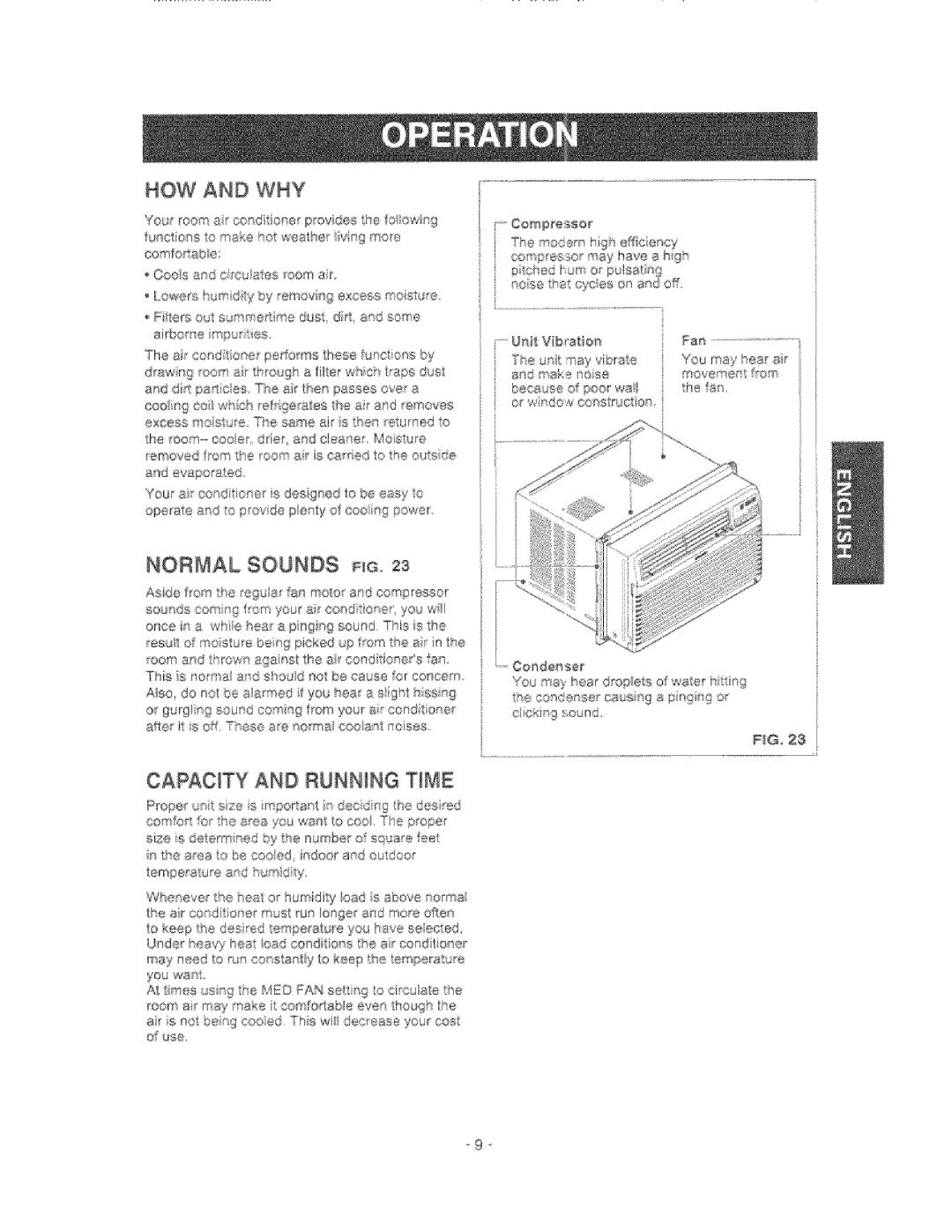 Kenmore 580.76081 manual NOW and WHY, Normal Sounds £s, Capac Tiy and Running Time, N9 vsem ar 