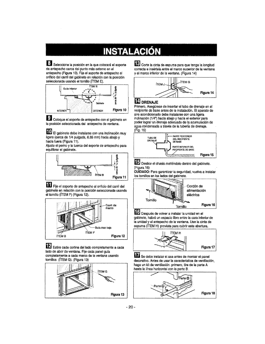 Kenmore 580.76100, 580.76t 00 manual Rgura13, Fur, Drenaje 