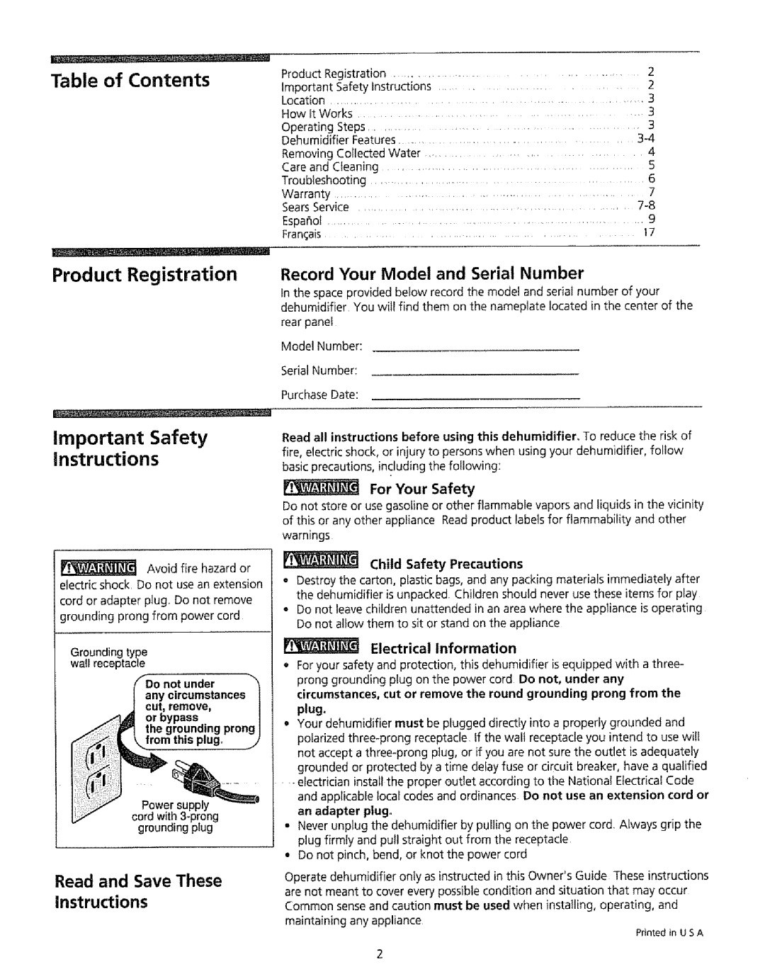 Kenmore 5751, 5840, 5830 owner manual Product Registration, Important Safety 