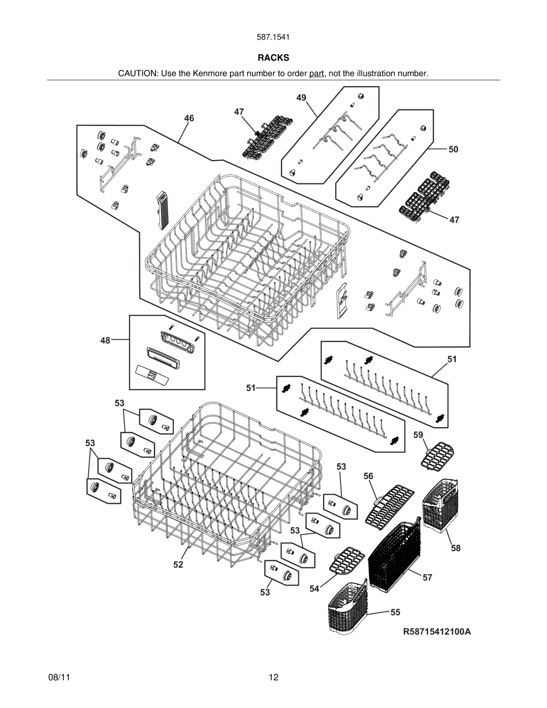 Kenmore 587.15412100A, 587.15413100A manual Racks 