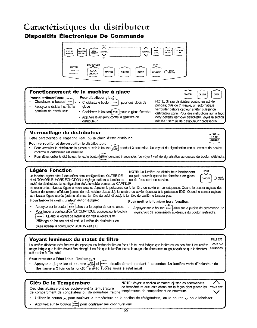 Kenmore 596.50019100 manual Dispositifs Electronique De Commande 