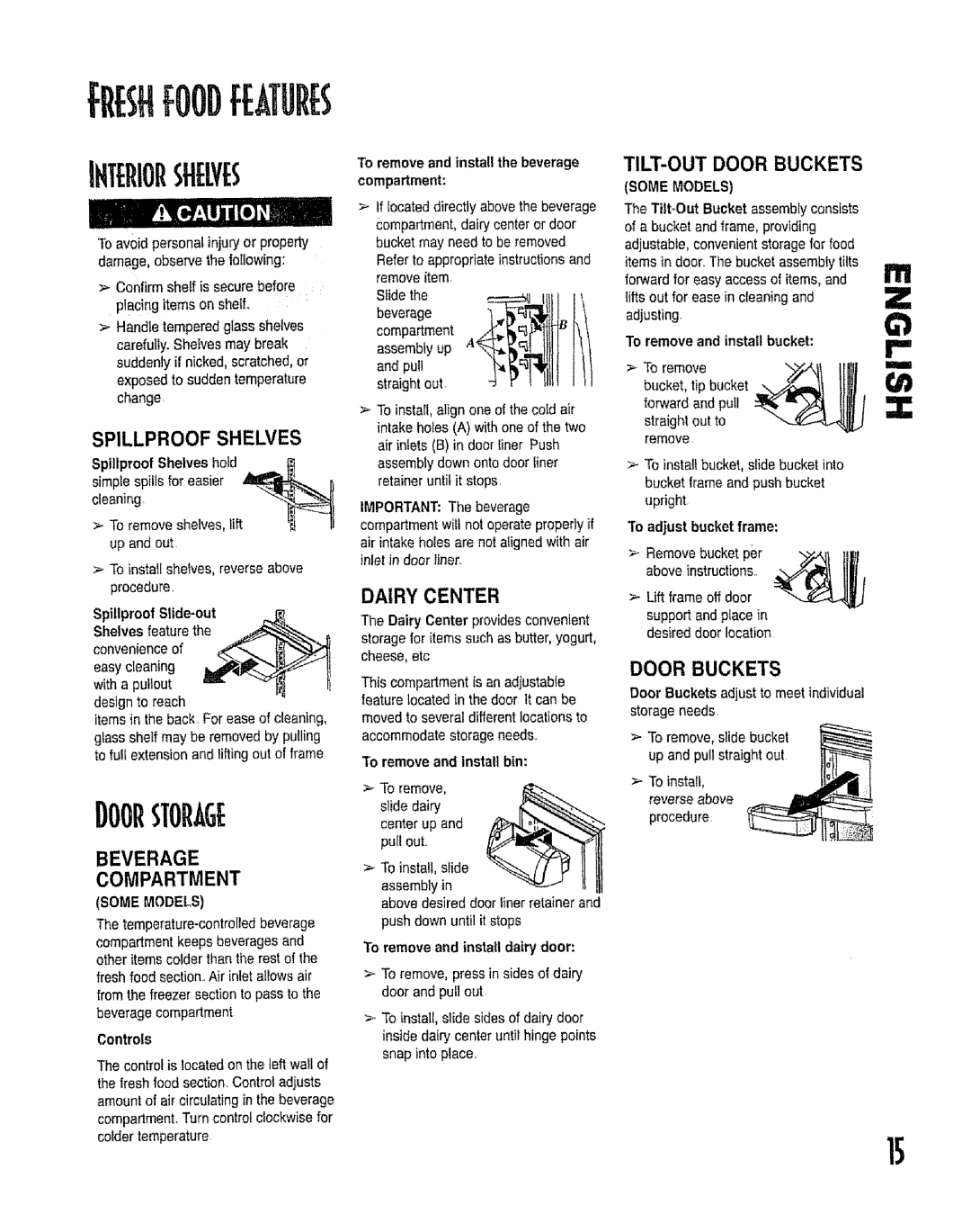 Kenmore 596.53462300 manual FflESHFOODFEATURES, I0011STOflAGE 