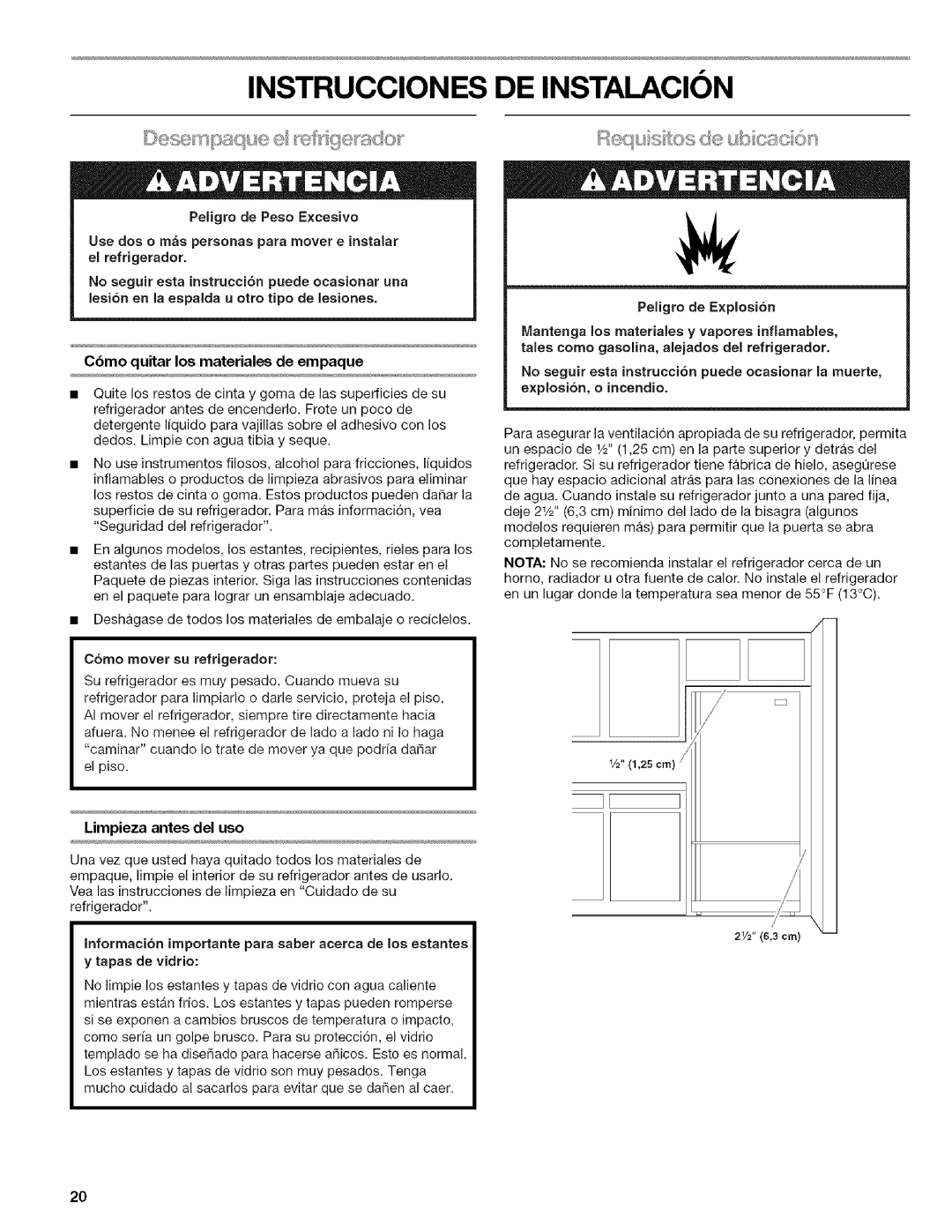 Kenmore 596.6523*403 manual Instrucciones DE Instalacion, C6mo mover su refrigerador 