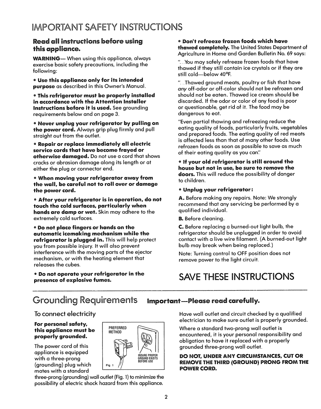 Kenmore 59778 Bmportant Safety nNSTRUCT ONS, Read ann instructions before using this appaiance0, To connect electricity 