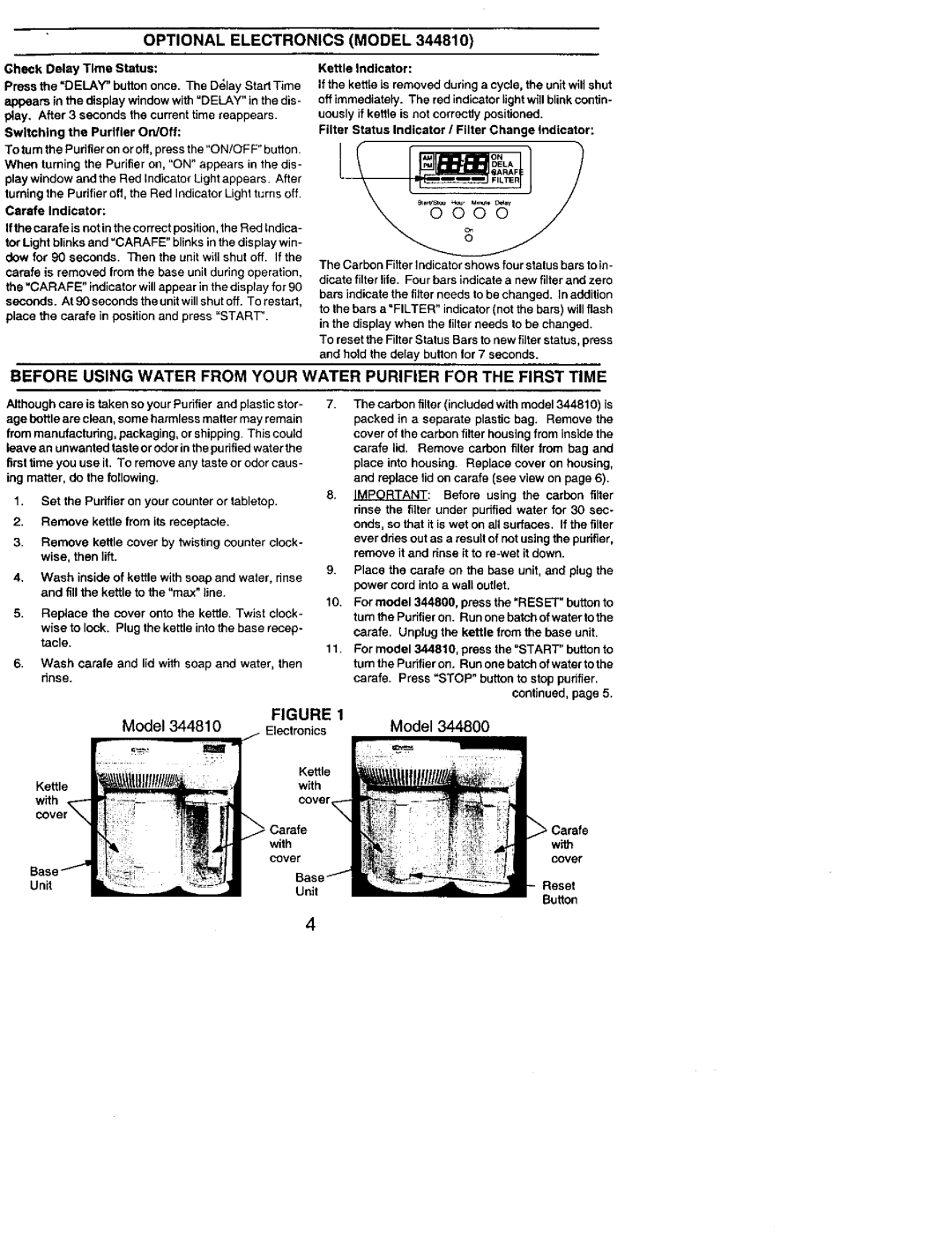 Kenmore 625.344800 owner manual Optional Electronics Model 