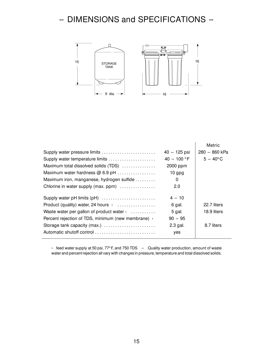 Kenmore 625.347001 owner manual Dimensions and Specifications 