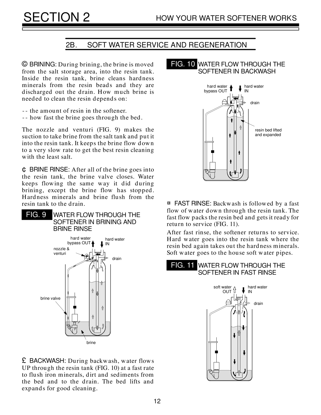 Kenmore 625.348321 owner manual Water Flow Through the Softener in Brining and Brine Rinse 