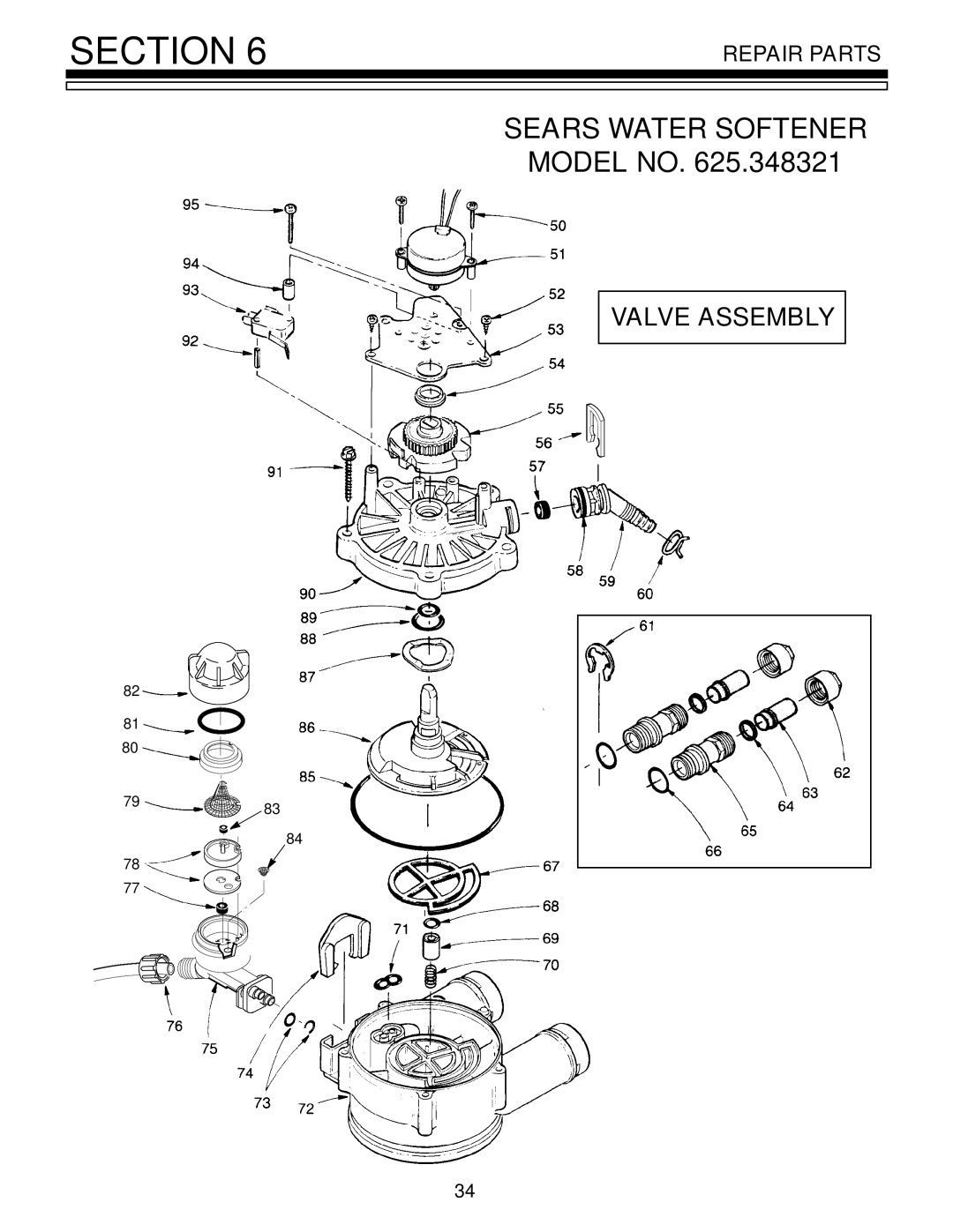 Kenmore 625.348321 owner manual Valve Assembly 