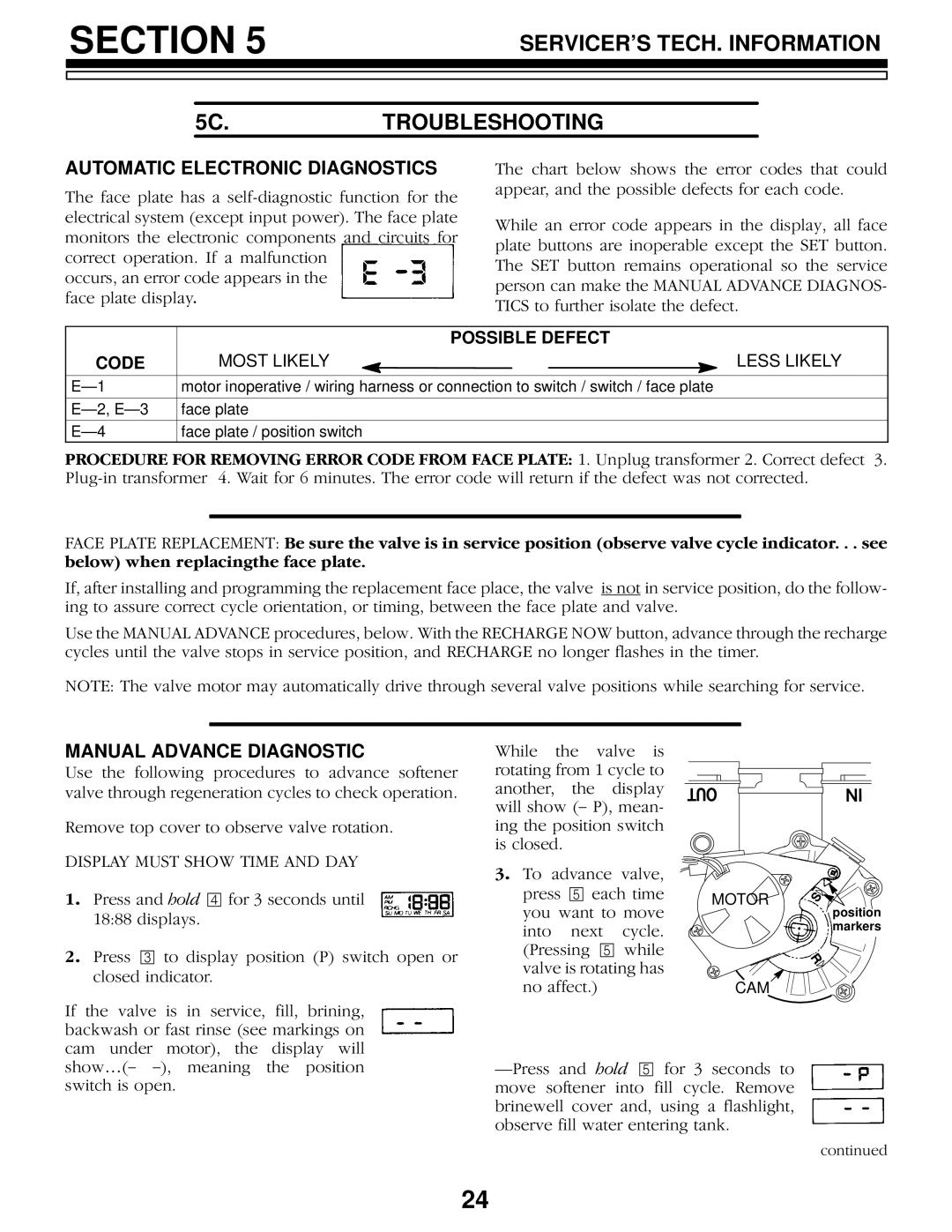 Kenmore 625.3483400, 625.3483500 Servicers TECH. Information 5C.TROUBLESHOOTING, Automatic Electronic Diagnostics 