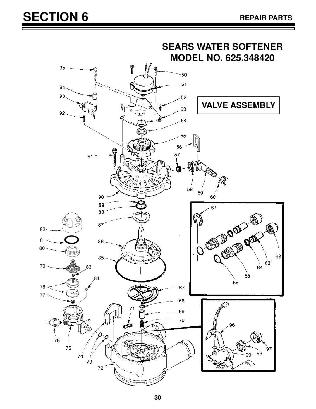 Kenmore 625.348420 owner manual Valve Assembly 