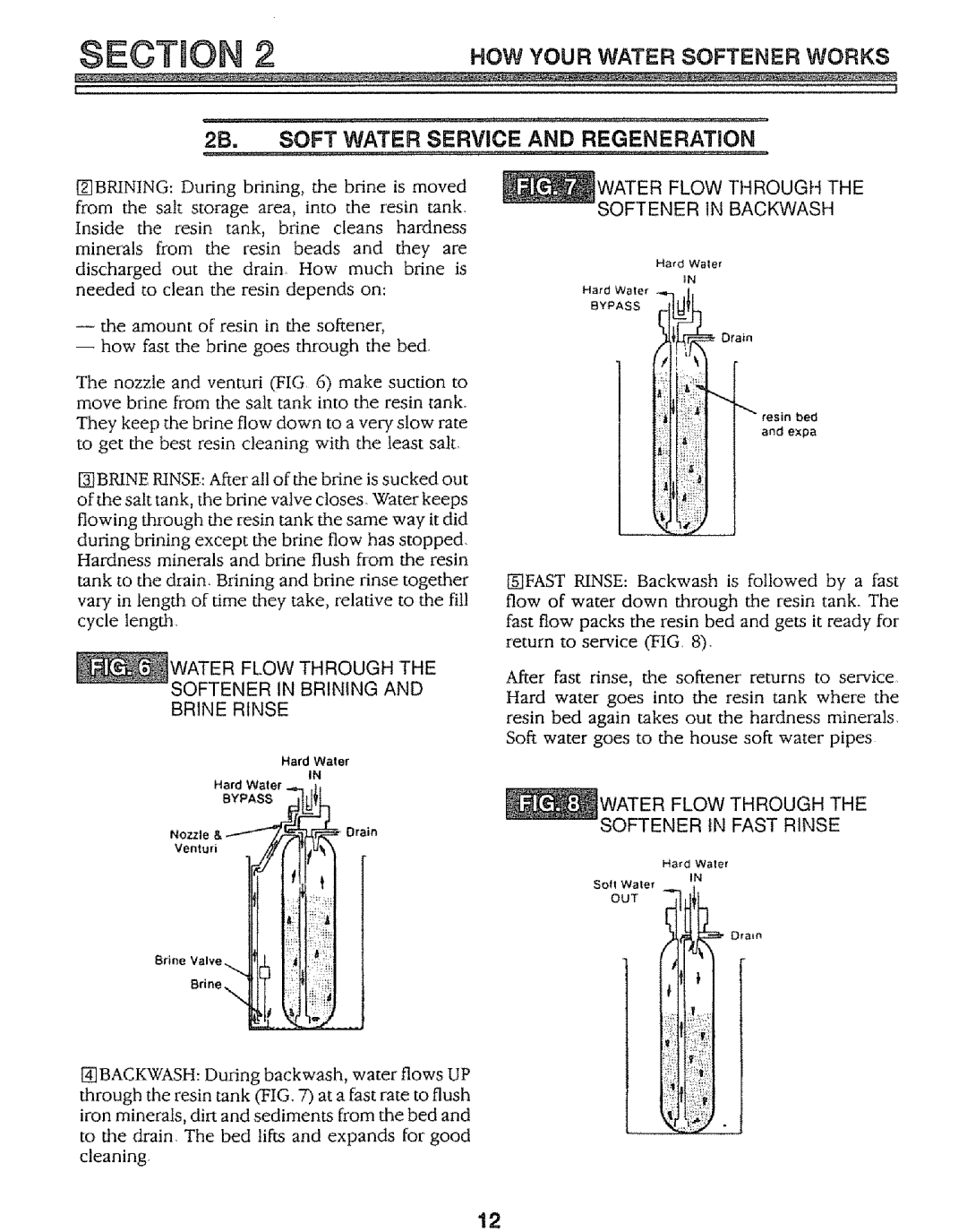 Kenmore 625.34847 warranty Softener 1N Backwash, Water Flow Through Softener in Brining Brine Rinse 