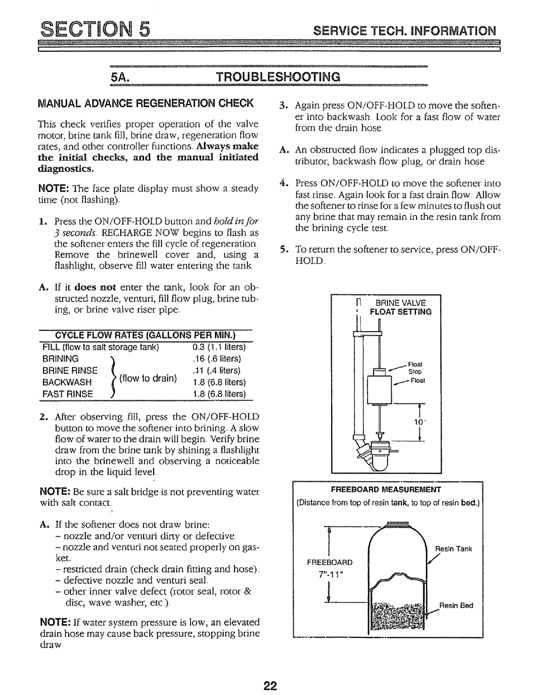 Kenmore 625.34847 warranty $Ectnon, Manual Advance Regeneration Check 