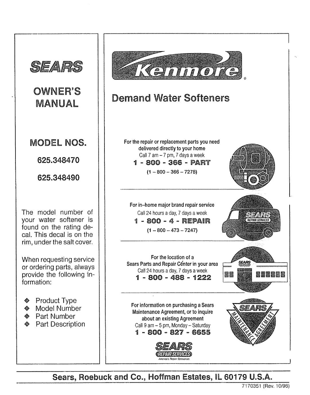 Kenmore 625.34847 warranty Swars 