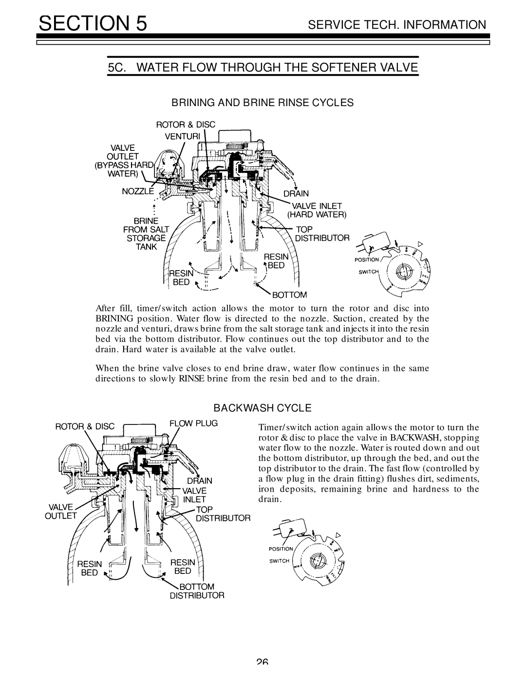 Kenmore 625.3485400, 625.3485500 owner manual Brining and Brine Rinse Cycles, Backwash Cycle 