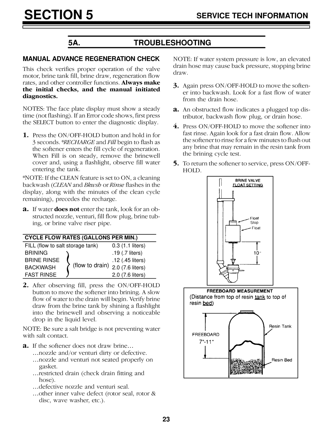 Kenmore 625.34857, 625.34859 owner manual Manual Advance Regeneration Check 