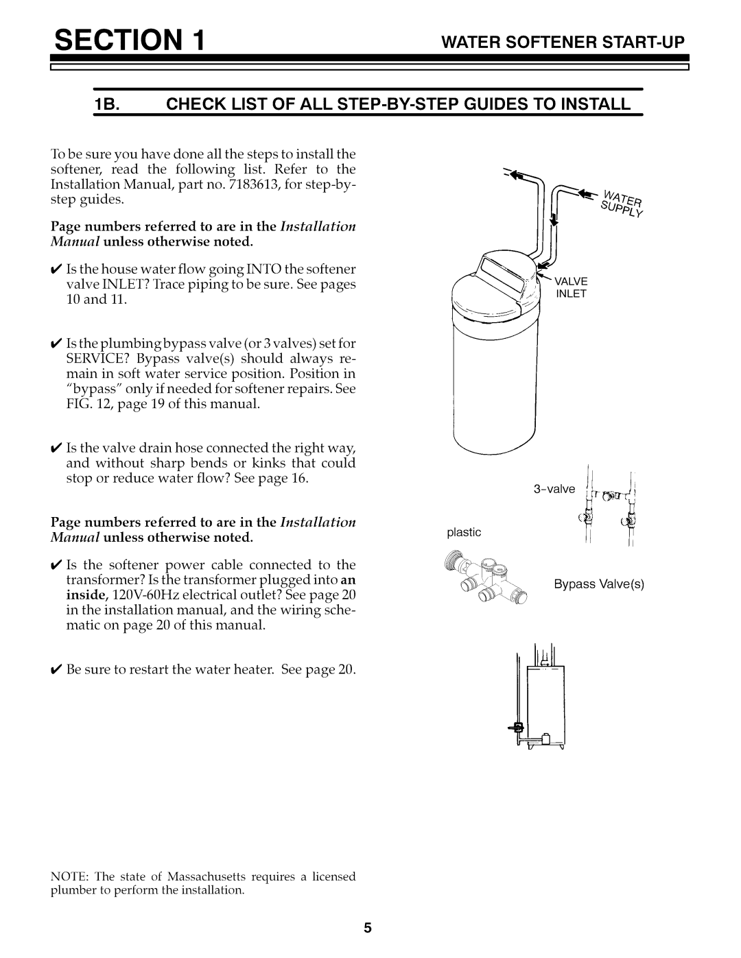 Kenmore 625.3486 owner manual Check List of ALL STEP-BY-STEPGUIDES to Install, Plastic, Bypass Valves 