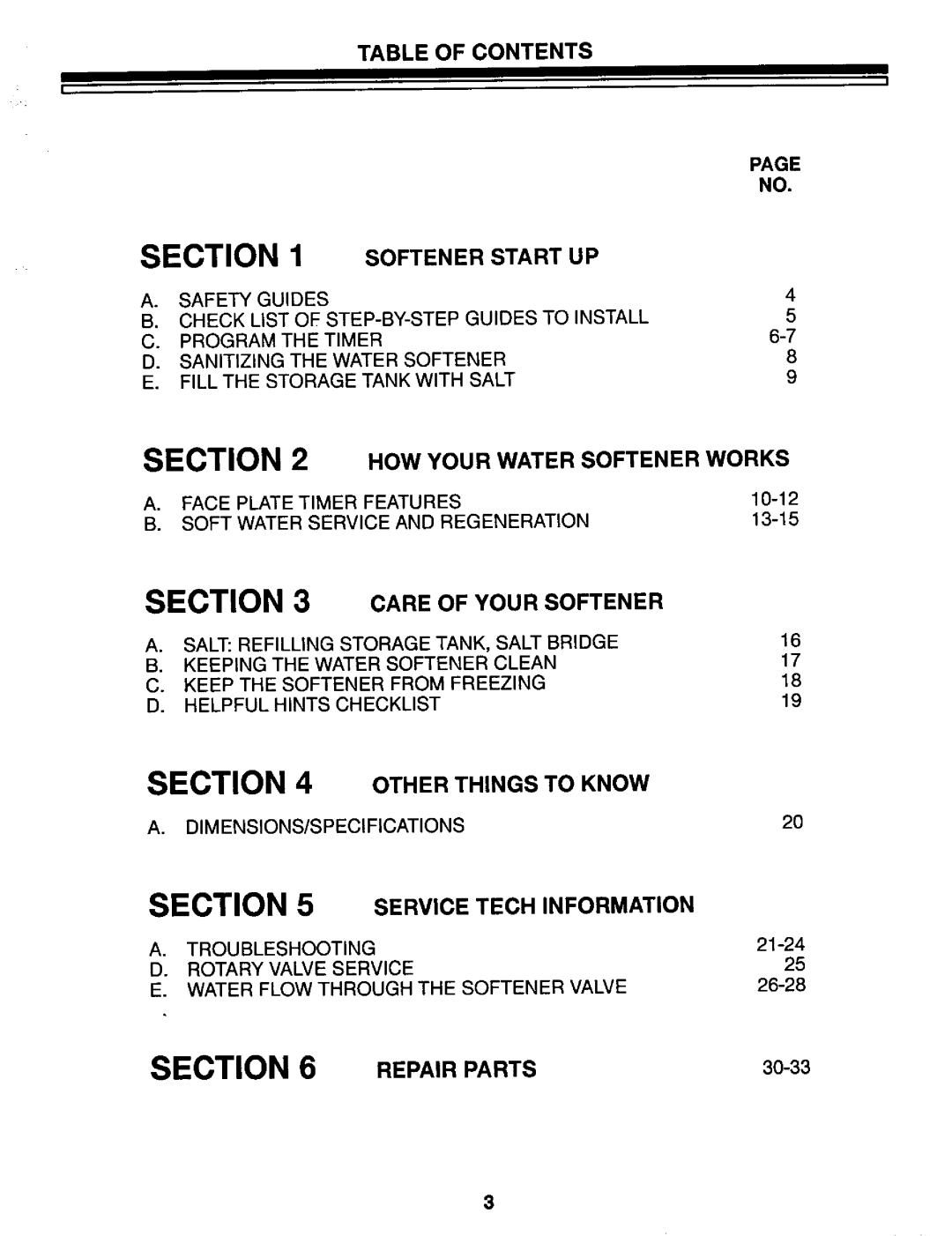 Kenmore 625.34867 owner manual Care of Your Softener, Repair Parts 