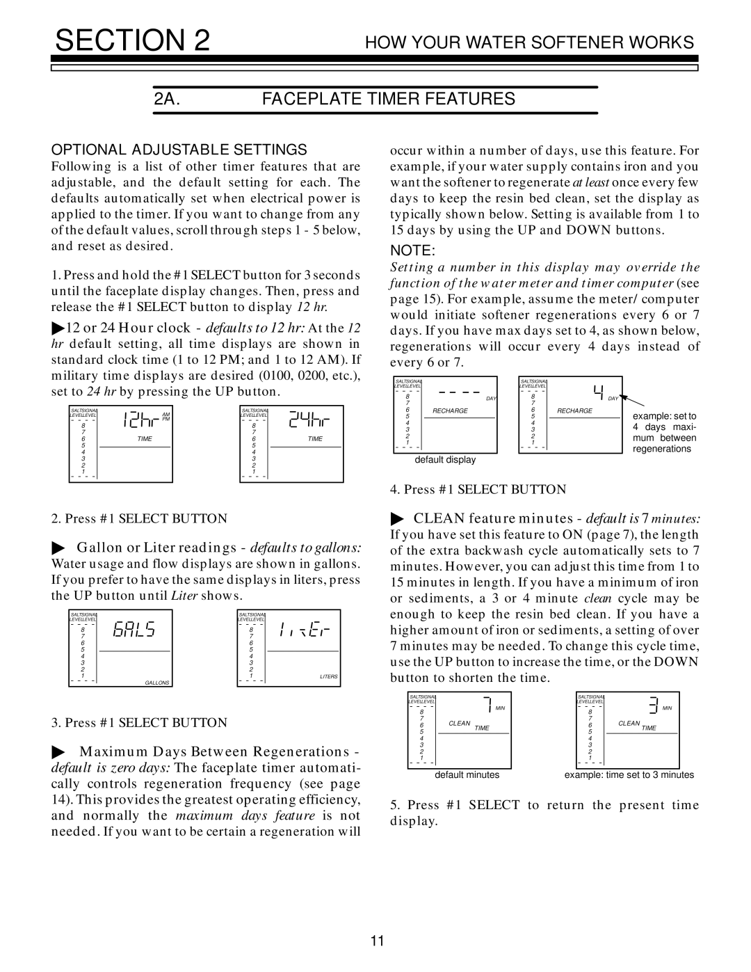 Kenmore 625.348670 owner manual Optional Adjustable Settings, Gallon or Liter readings defaults to gallons 