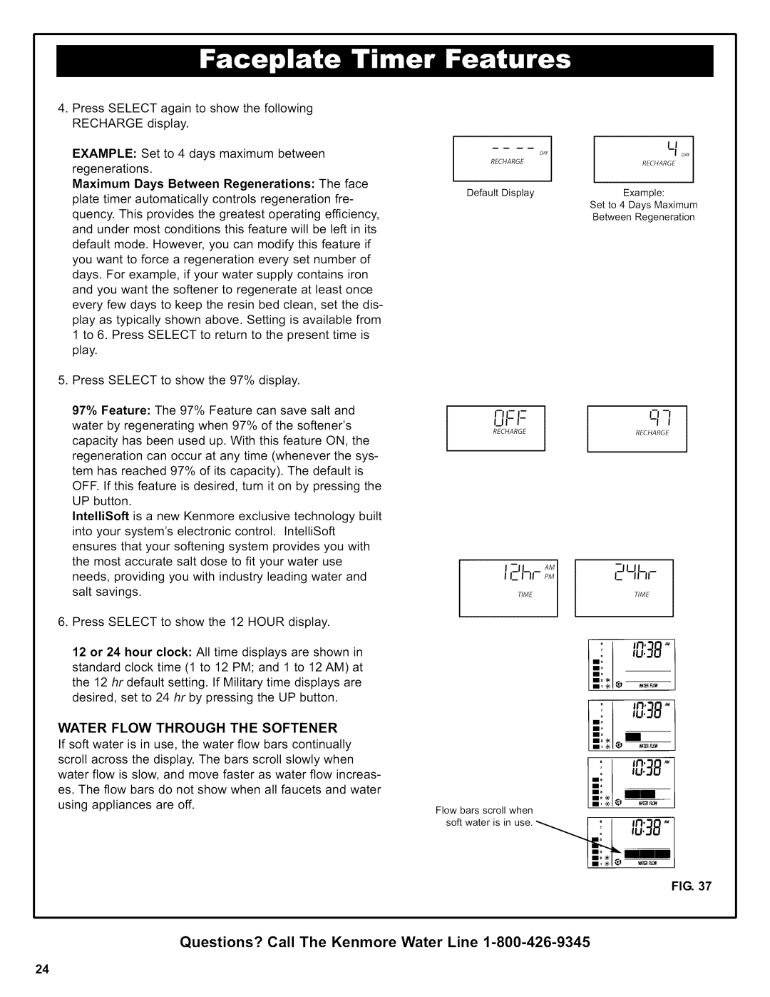 Kenmore 625.38356, 625.39356 owner manual Water Flow Through the Softener 