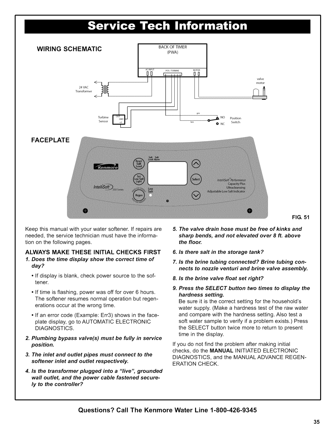 Kenmore 625.39356, 625.38356 owner manual Always Make These Initial Checks First, Eration Check 