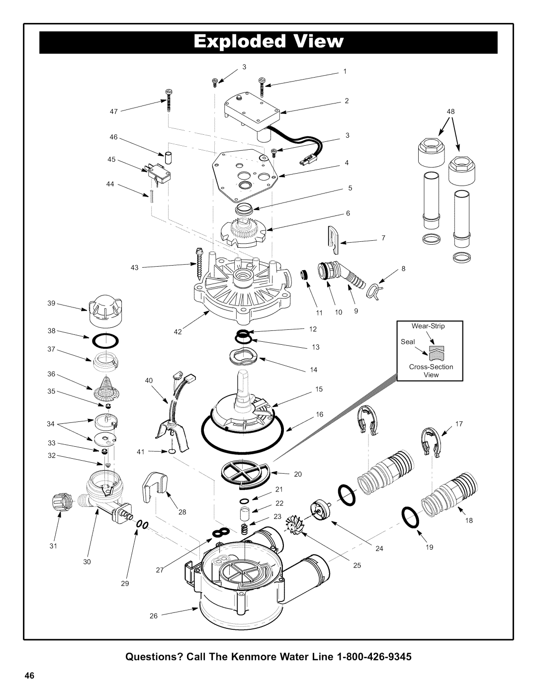 Kenmore 625.38356, 625.39356 owner manual Wear-Strip Seal Cross-Section View 