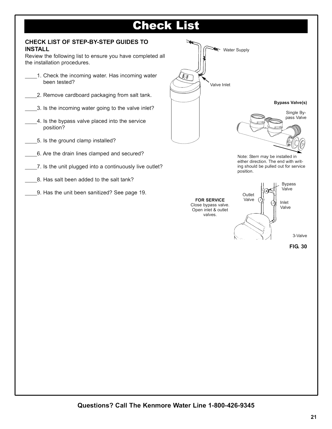 Kenmore 625.38356 owner manual Check List of STEP-BY-STEP Guides to Install 