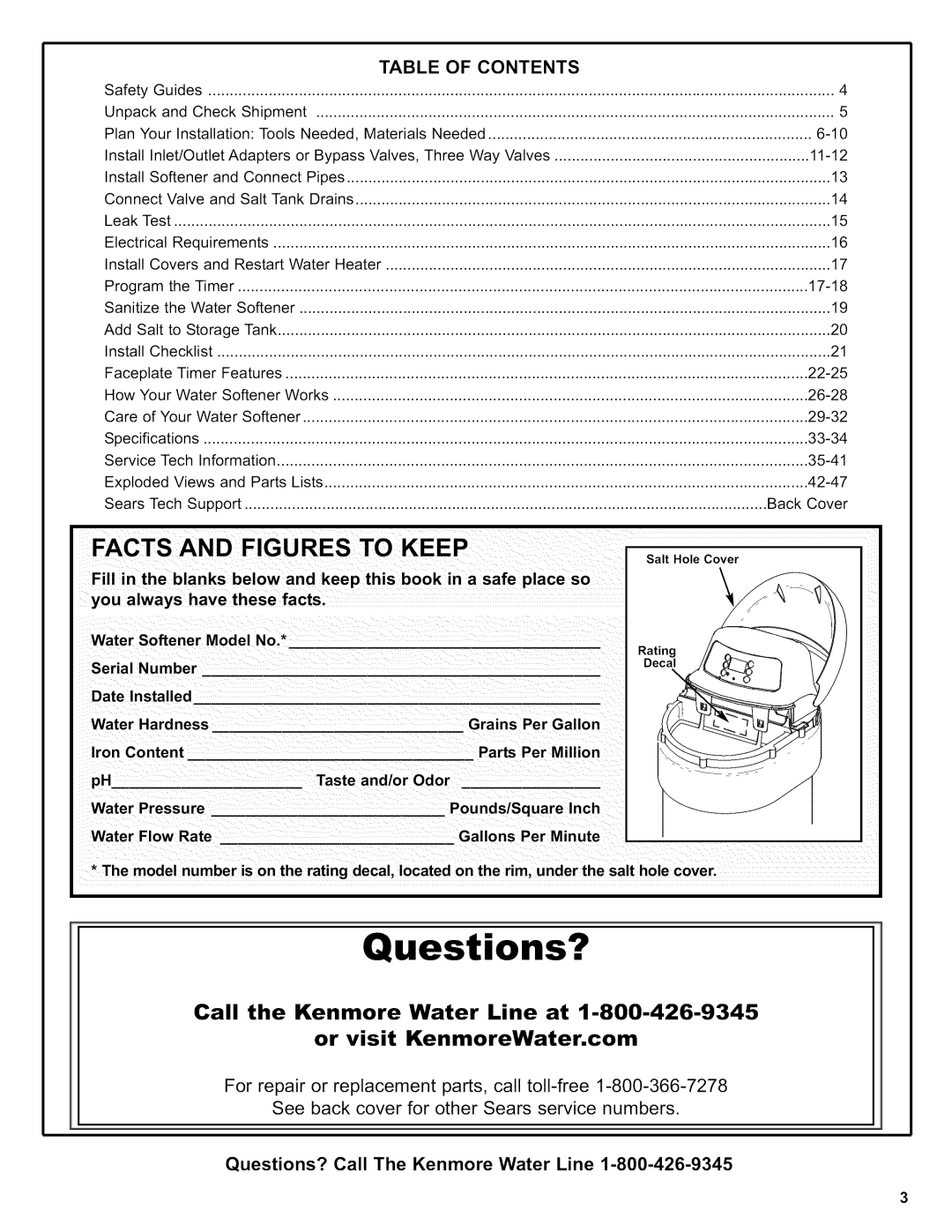 Kenmore 625.38356 owner manual Questions? 