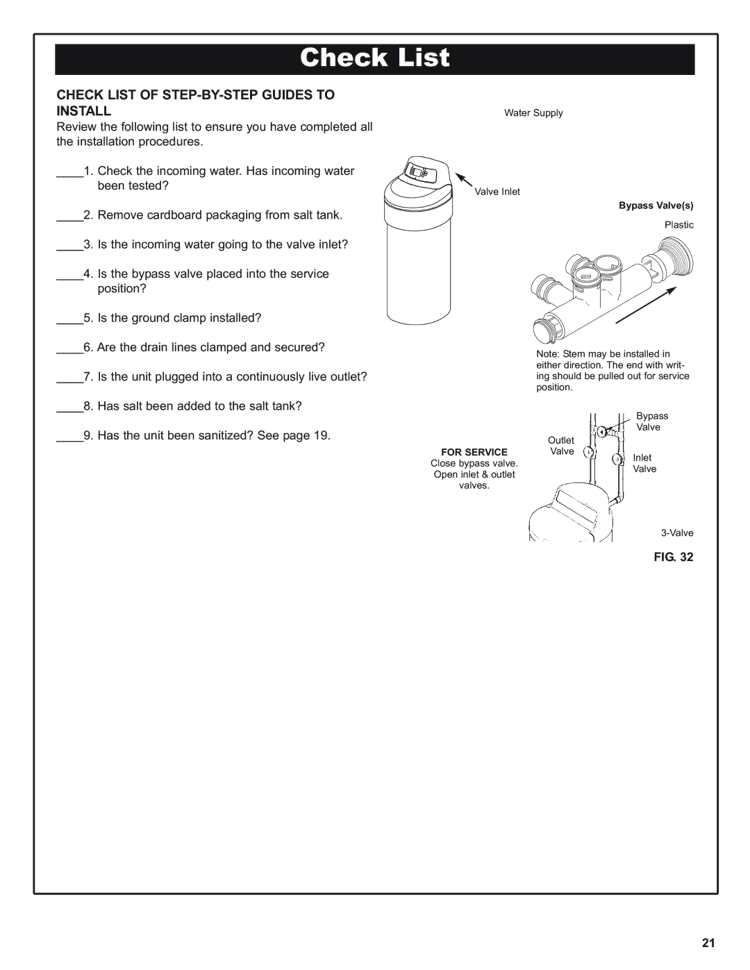 Kenmore 625.39376, 625.38376 warranty Check List of STEP-BY-STEP Guides to Install 