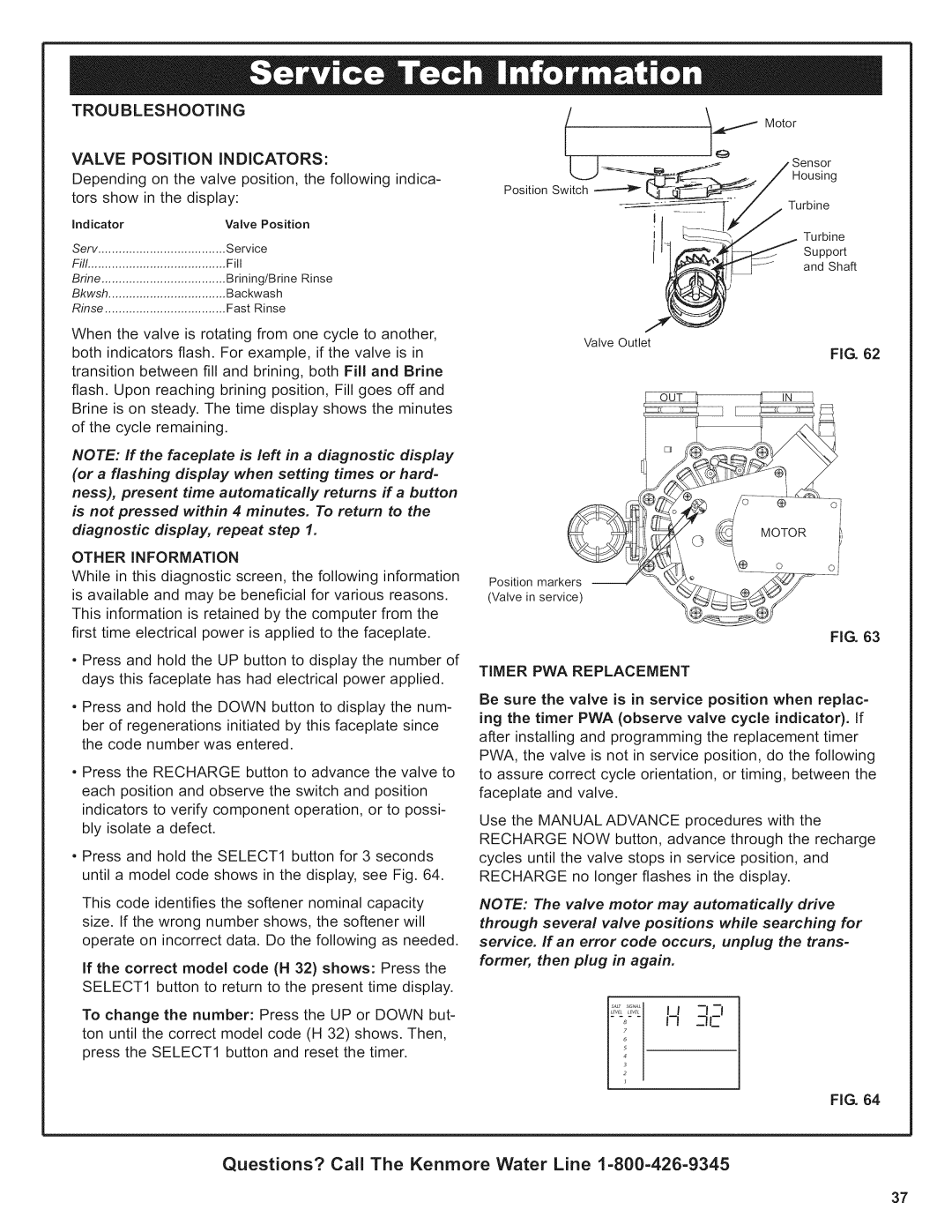 Kenmore 625.38376 owner manual Troubleshooting, Other Information, Timer PWA Replacement 