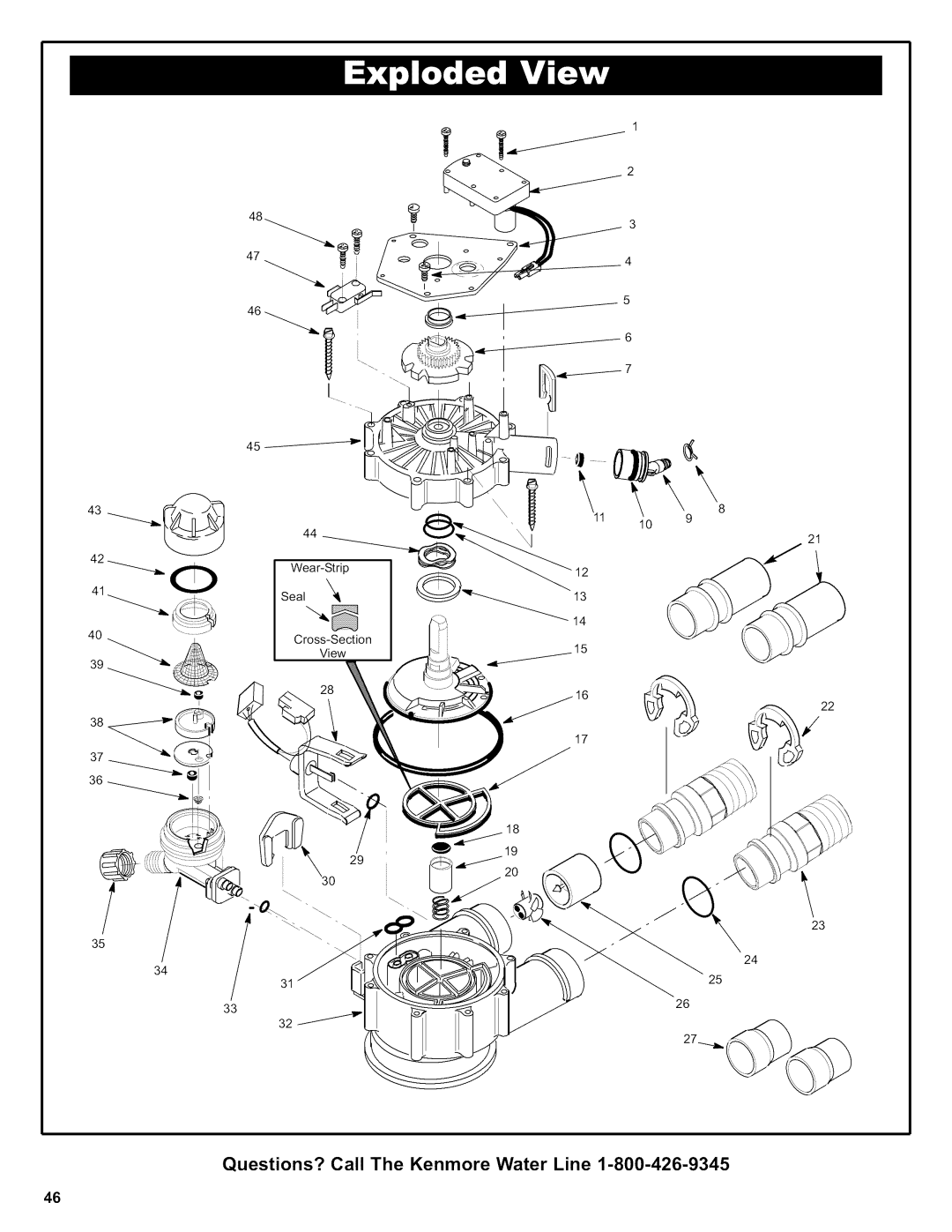 Kenmore 625.38376 owner manual Wear-Strip Seal Cross-Section View 