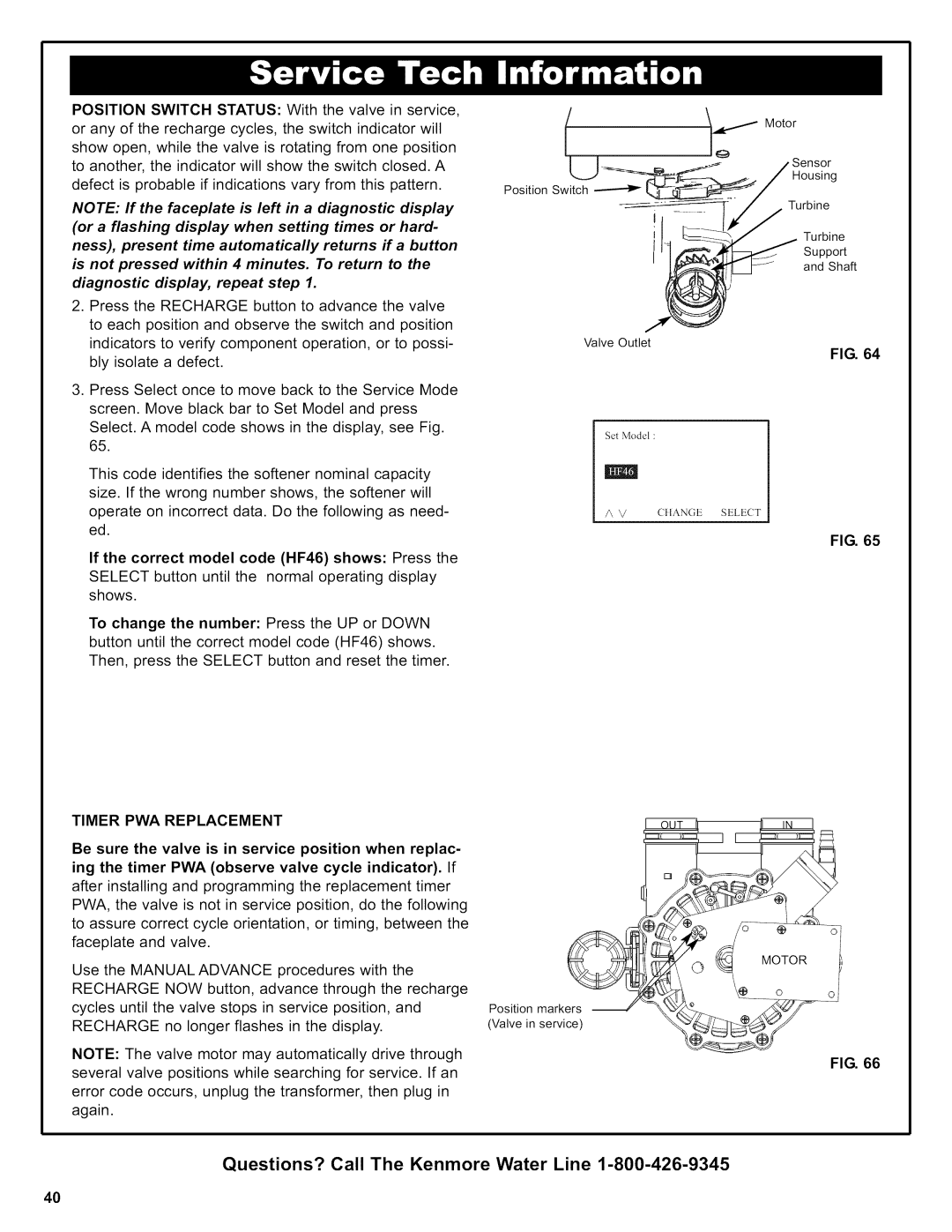 Kenmore 625.38426 owner manual Timer PWA Replacement 