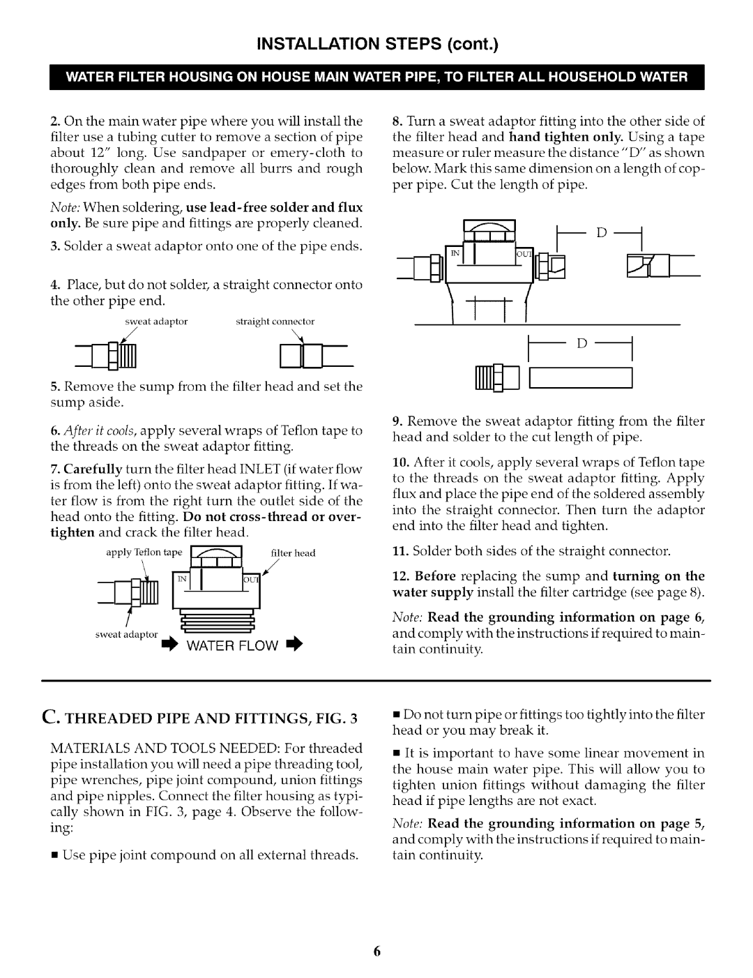 Kenmore 625.3844 owner manual Installation Steps 