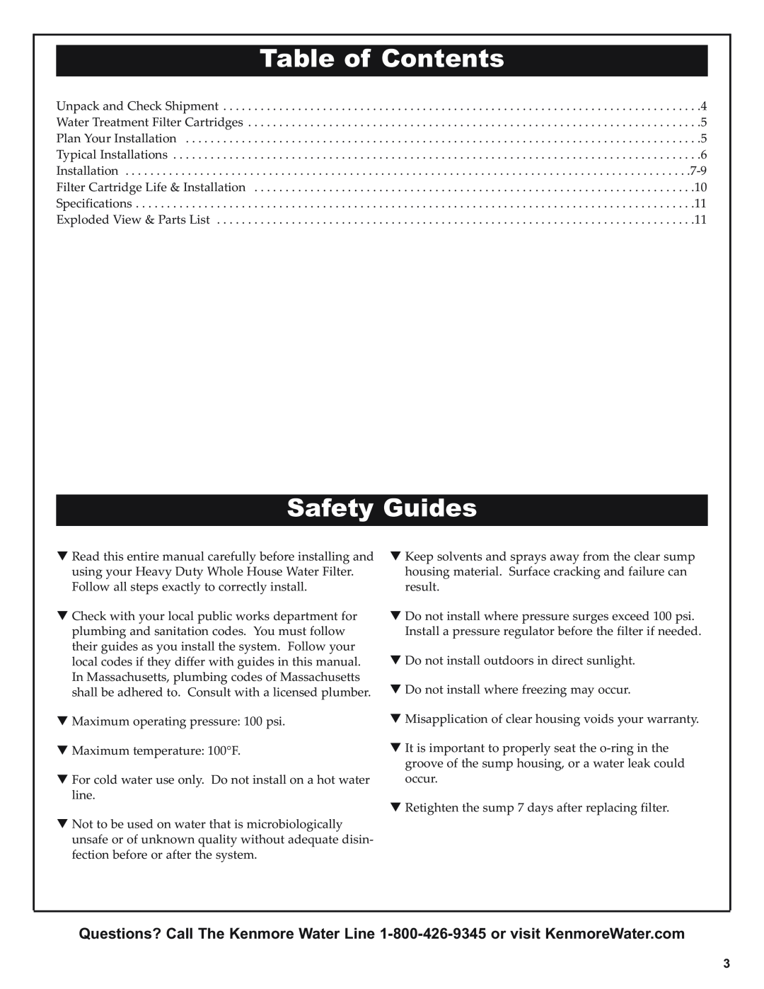 Kenmore 625.38448 owner manual Table of Contents, Safety Guides 