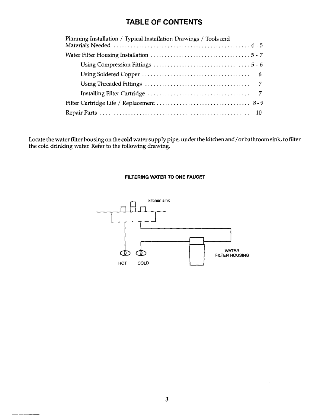 Kenmore 625.3845 owner manual Table of Contents 